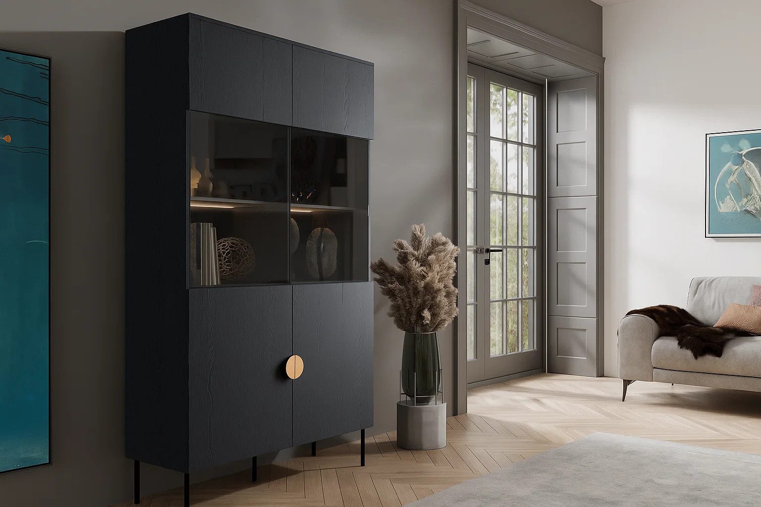 Home affaire Vitrine BELLOT Vitrineschrank mit 2 Türen, verglast, mit viel günstig online kaufen