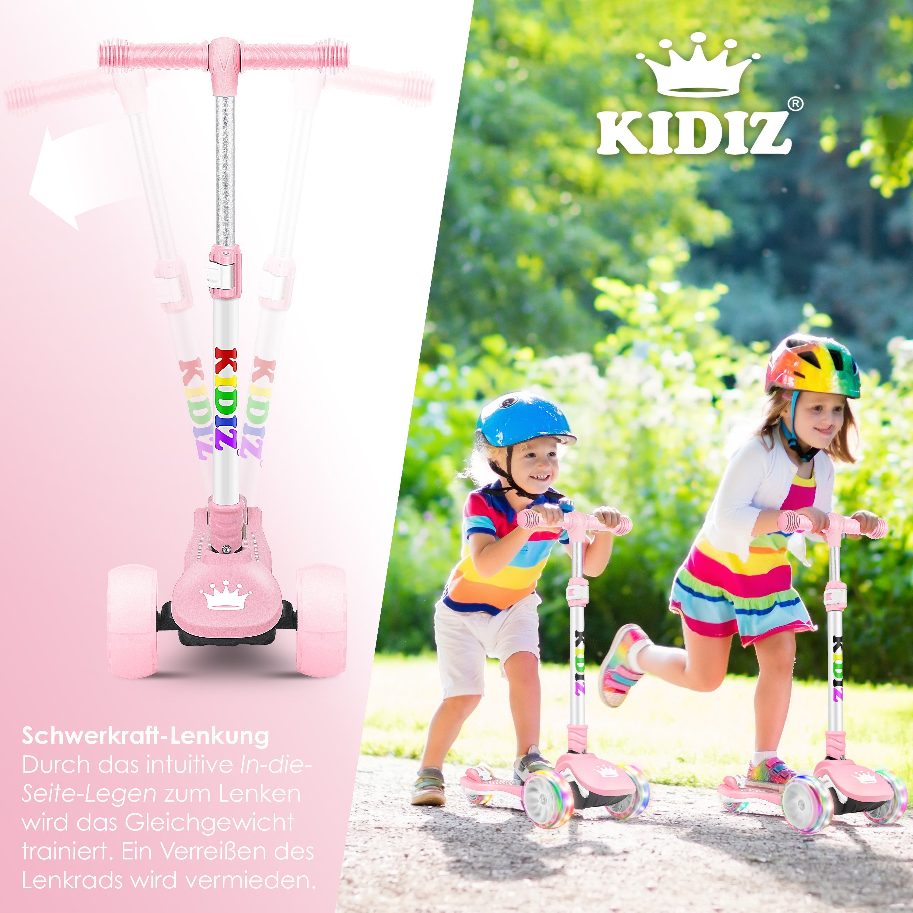 Cityroller Scooter Kinderroller Mit LED-Rädern - Dreiradscooter Ab