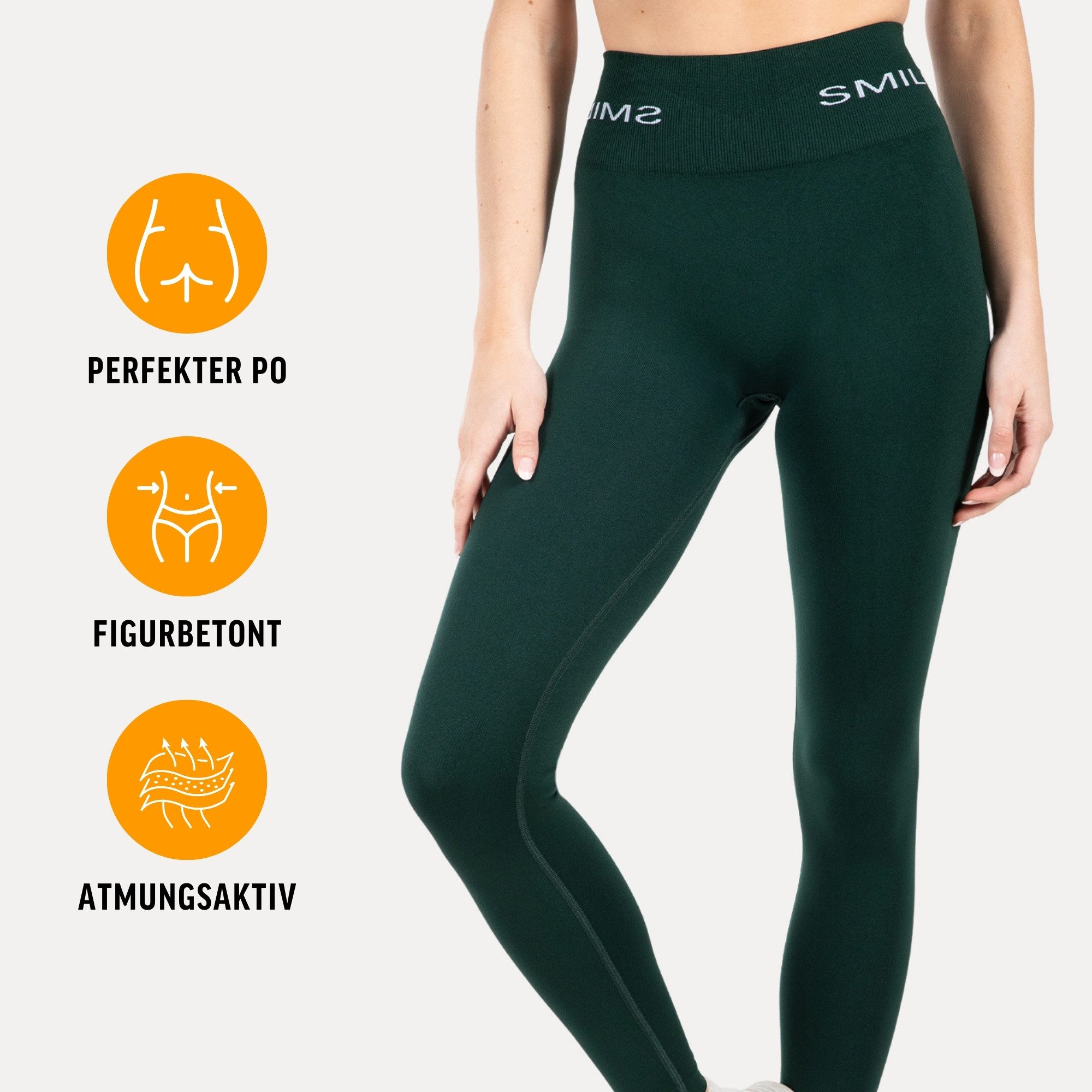 Smilodox Leggings Azura, Push Up Booy Fitnessleggings mit Schriftzug Sport günstig online kaufen