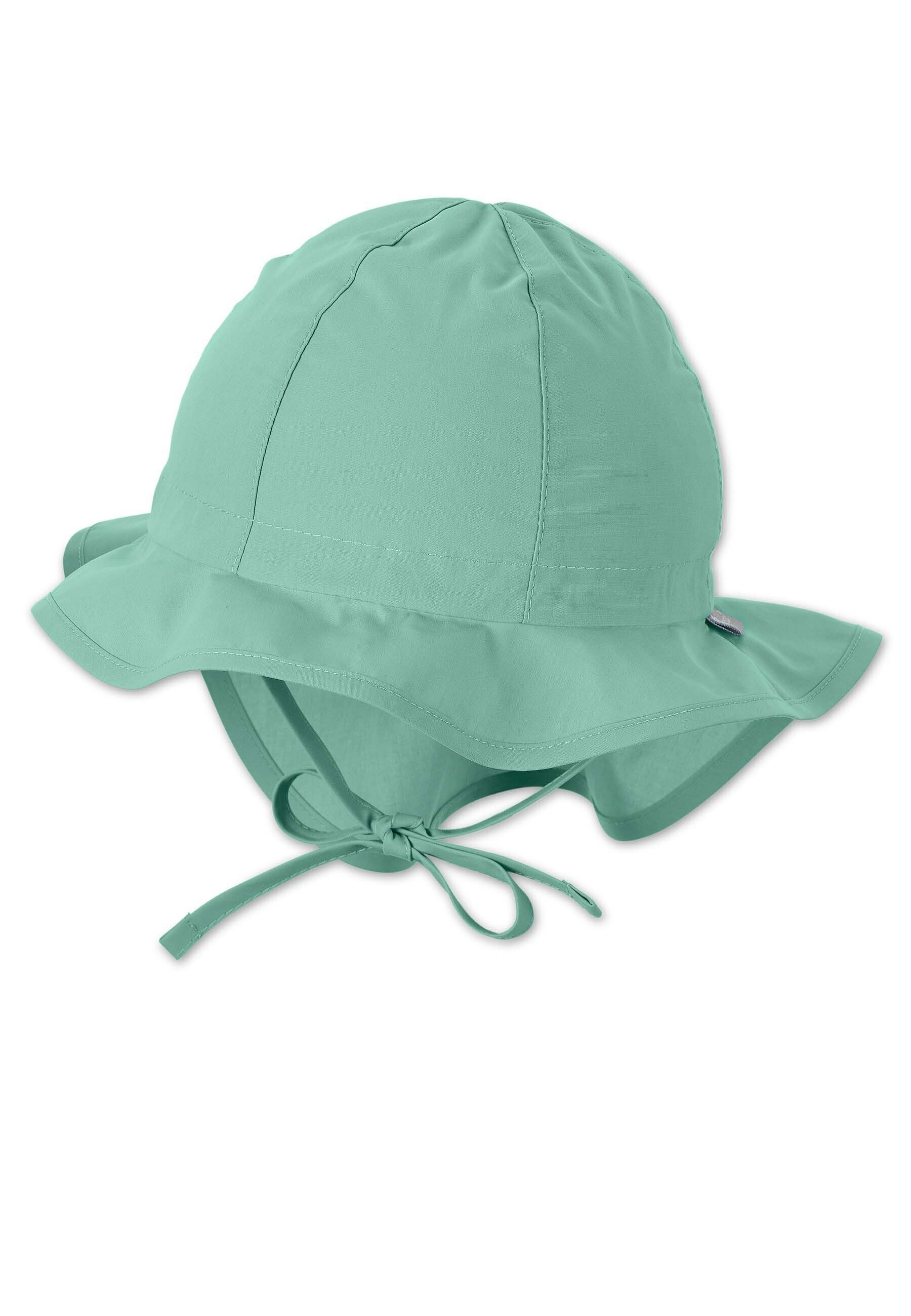 Sterntaler® Schirmmütze Flapper (1-St., aus mit UV-Popeline den grün Mütze und Nackenschutz Sommer) für Größenregulierungsband idealer Sommerhut Sonnenschutz dunkel