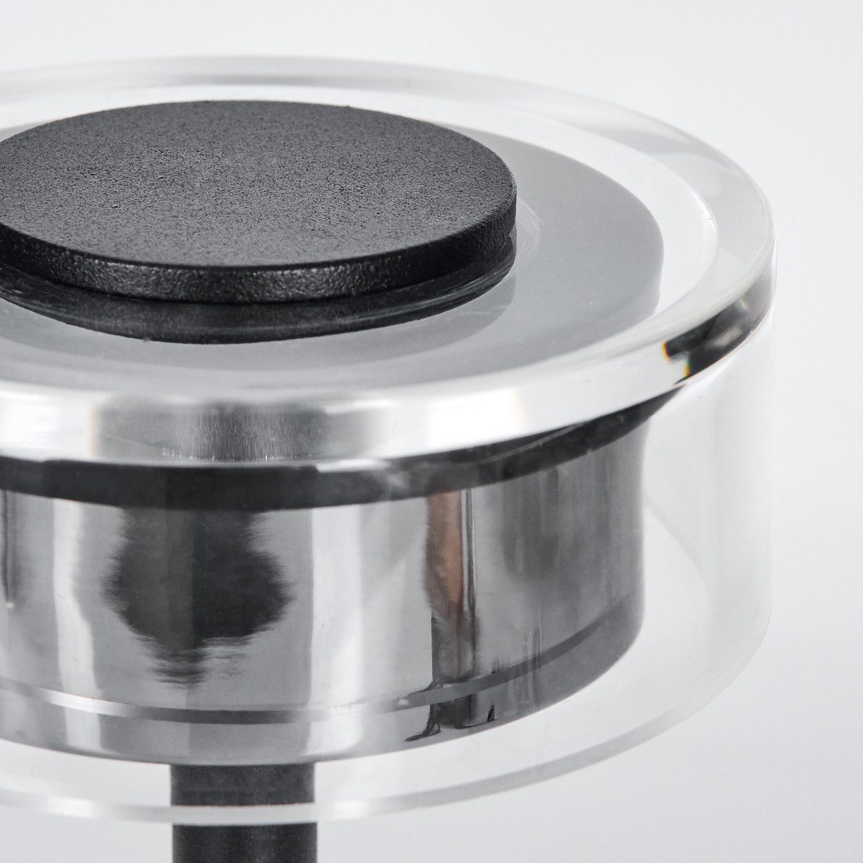 hofstein Tischleuchte Tischlampe aus Metall/Kunststoff in Schwarz/Klar, ohne Leuchtmittel, dimmabre Tischleuchte mit Touchdimmer, CCT einstellbar, 2,5 Watt