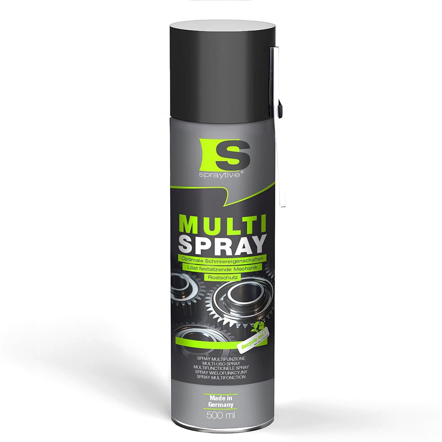 Spraytive 1x 500ml Multi Spray – 5-in-1 Kriechöl Rostlöser Allzweck Kontaktspray Gartengeräte-Pflegespray, Made in Germany