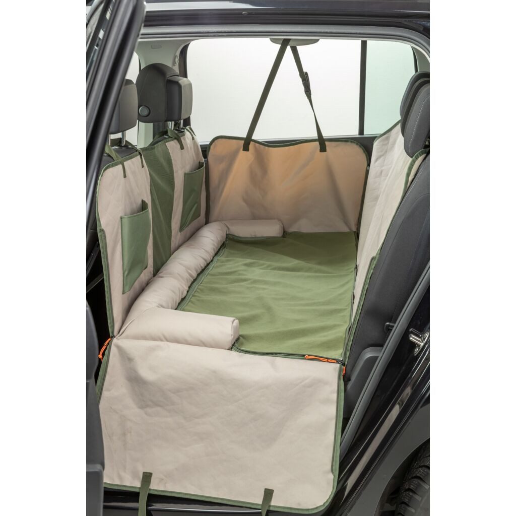 TRIXIE Tier-Autoschondecke Wendbare Autoschondecke für Hunde mit Bodenplatte und Sichtfenster - o