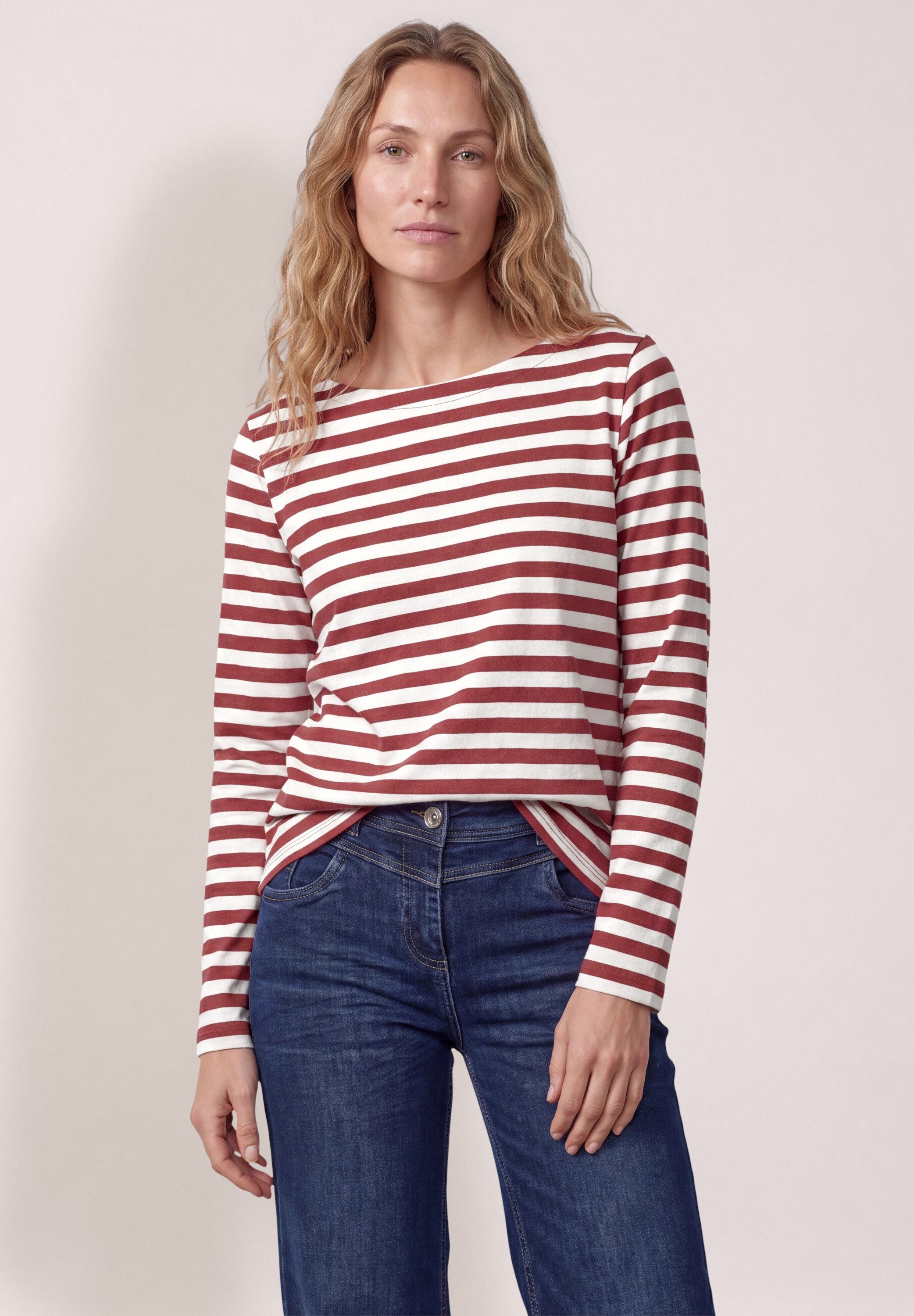 CECIL Langarmshirt aus reiner Baumwolle