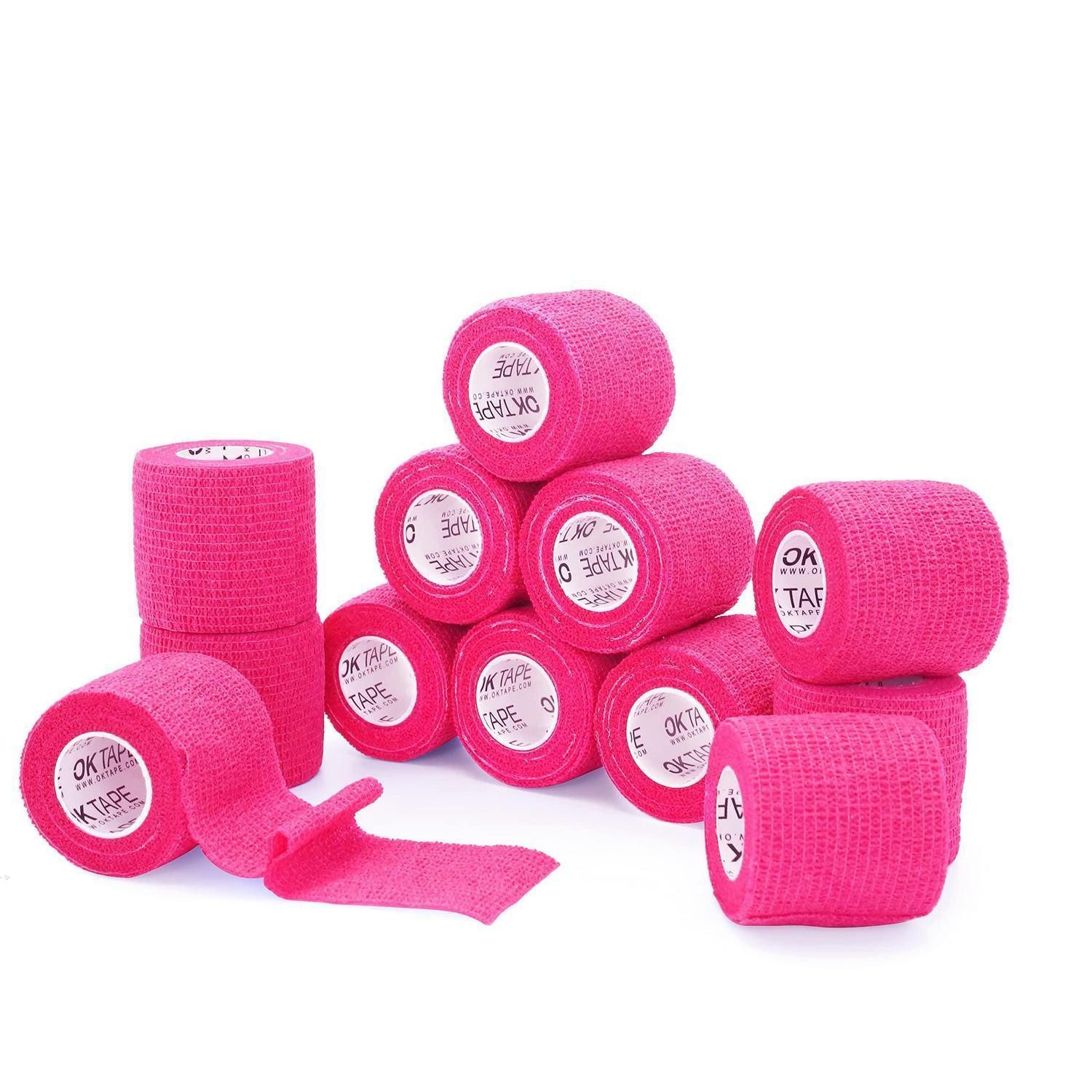 LuxusKollektion Kinesiologie-Tape Verband Binde Handgelenk Bandagen 12 Rollen 5cm x 5 cm x 450 cm Rosa