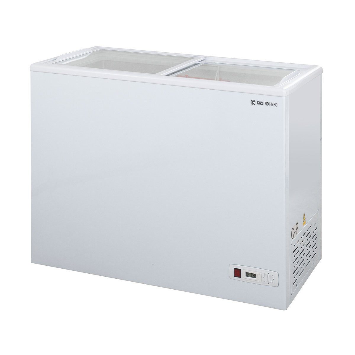 GastroHero Gefriertruhe TKTR-ECO200N Tiefkühltruhe ECO 200 mit Glasschiebedeckel, 96 cm breit
