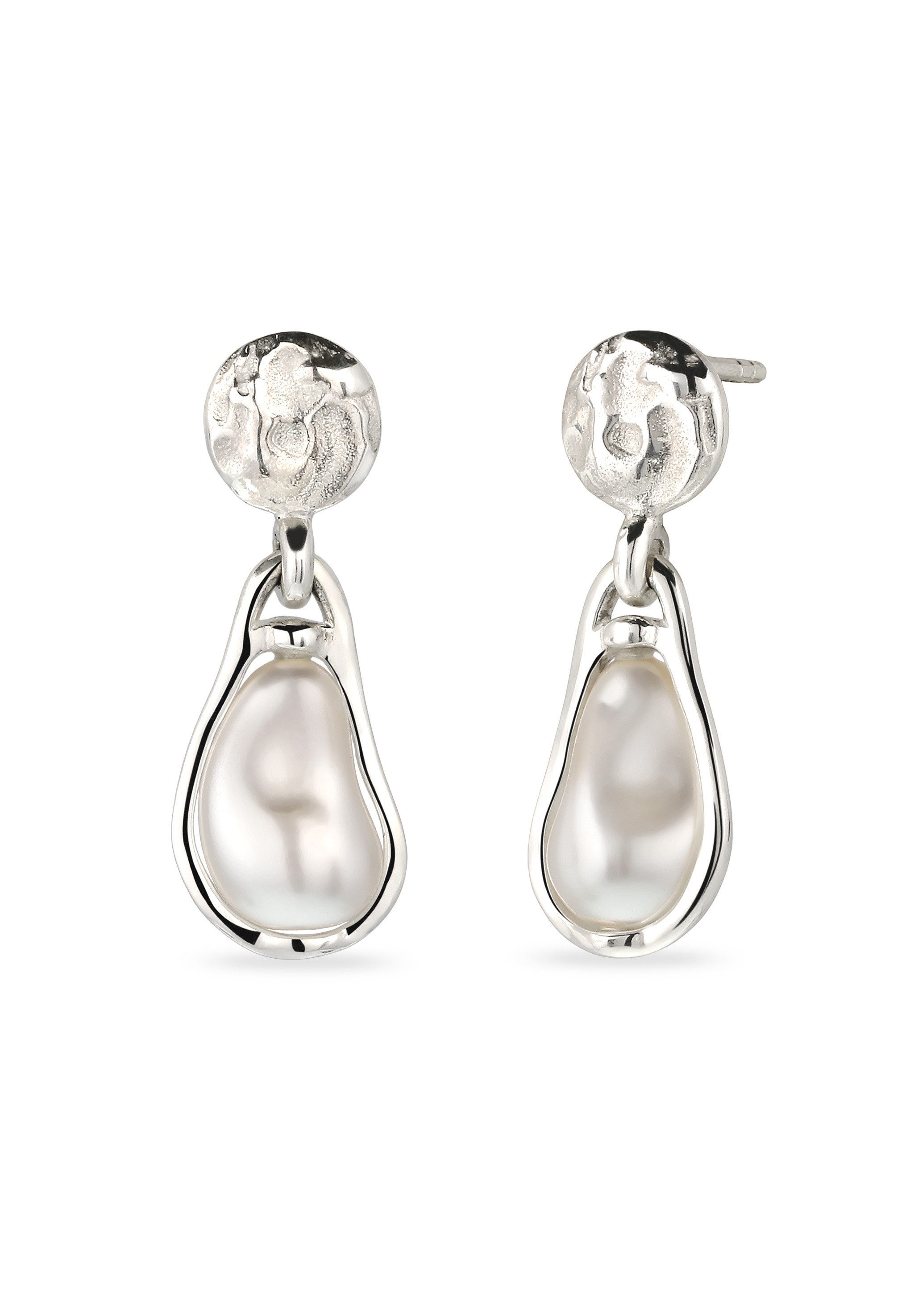 Elli Perlenohrringe Ohrstecker Kreis mit Perlen von Swarovski® 925 Sterling Silber