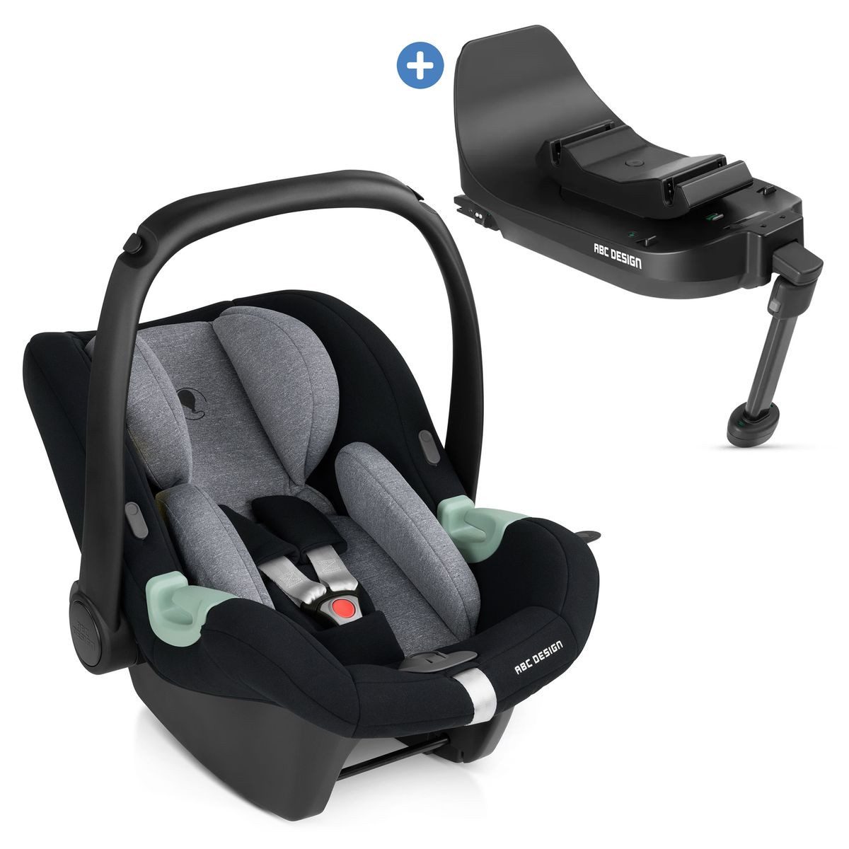 ABC Design Babyschale Tulip - Graphite, bis: 13 kg, Baby Autositz ab Geburt bis 13 kg (45-85 cm) inkl. Isofix Base Root
