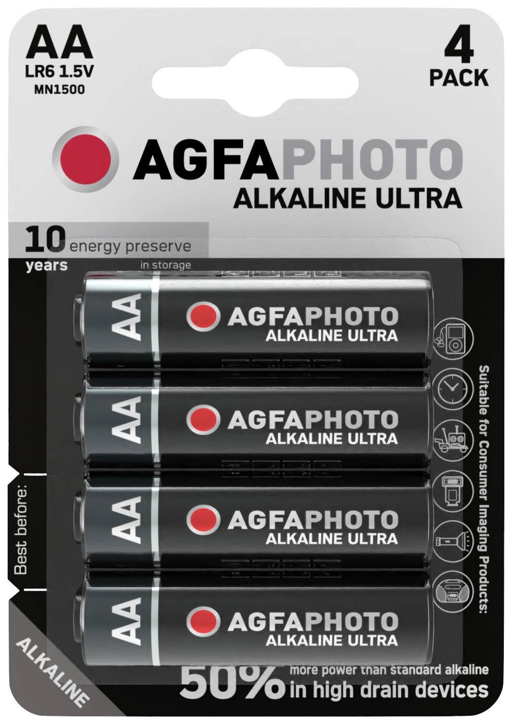 AGFA AGFA Photo Batterie Alkaline Ultra -AA LR06 Mignon 4St. Batterie