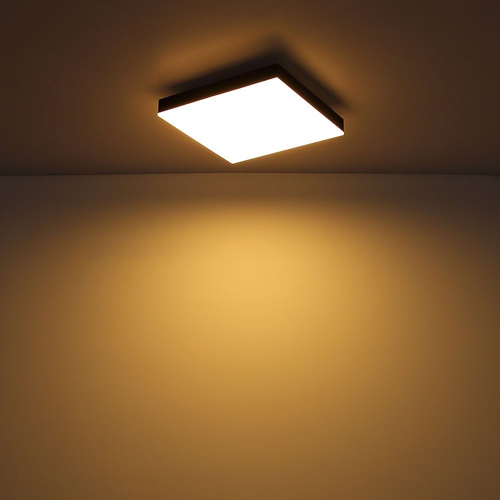 30x30 Wohnzimmerlampe Metall Deckenleuchte, cm Deckenleuchte LED Schwarz-matt Globo Deckenlampe