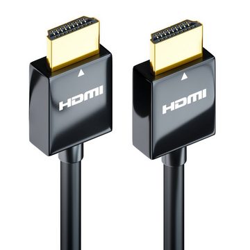 deleyCON deleyCON 3m HDMI Kabel Flexy Serie - schwarz HDMI-Kabel