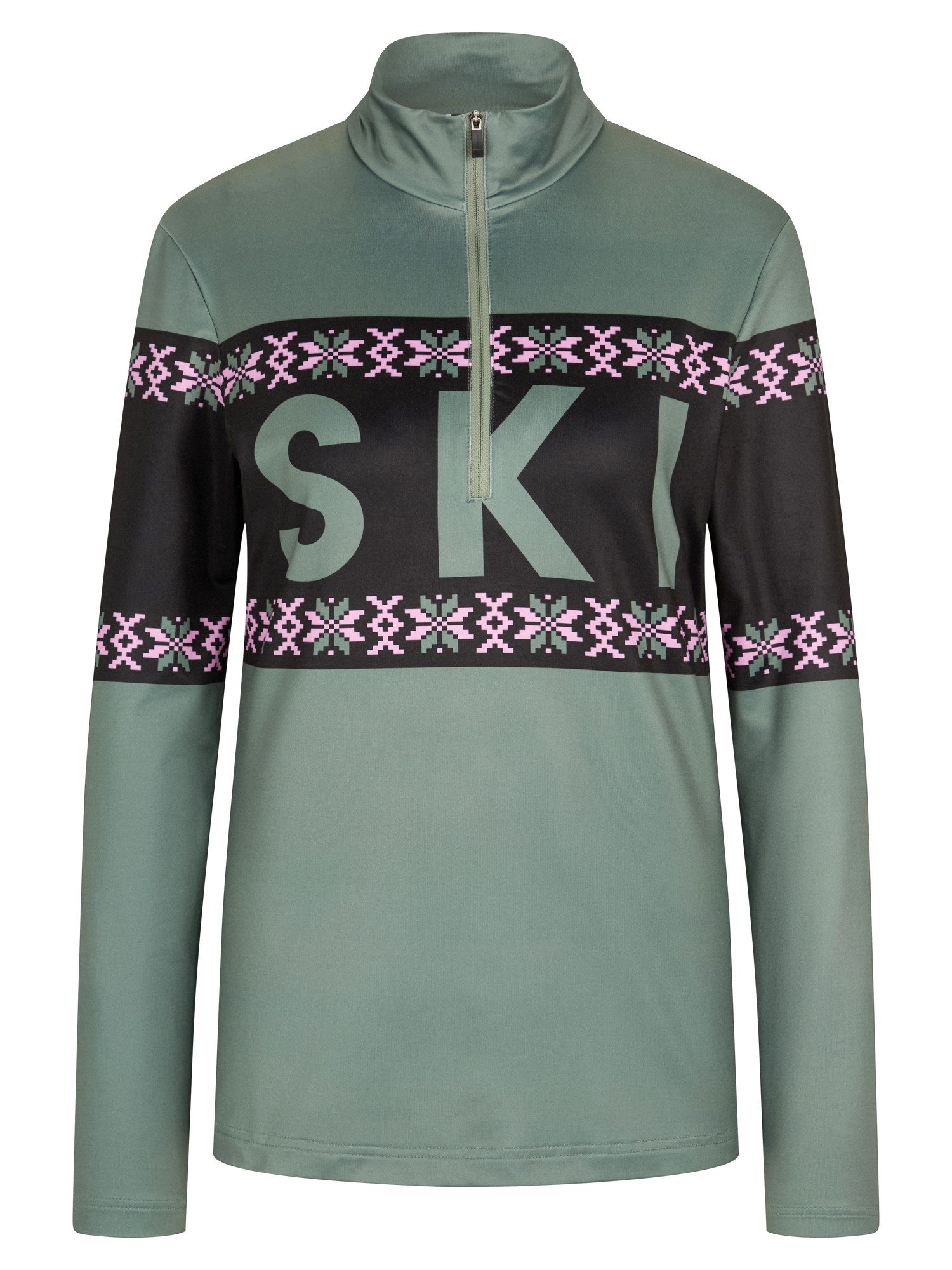 Ziener Sweatshirt JAILA-Z DAMEN Stretchmaterial, wärmend, funktionell, halber Front-Reißverschluss