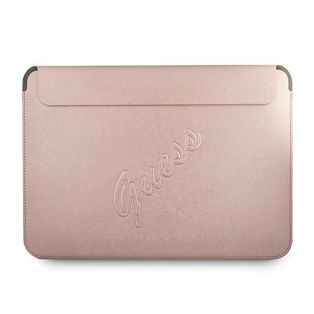 Guess Laptoptasche Notebookhülle Schutztasche Laptophülle (Spar-Set, 1-tlg., 34 x 2 x 25 cm stilvoll), Magnetverschluss, Saffiano-Prägung, Logo, 13 Zoll