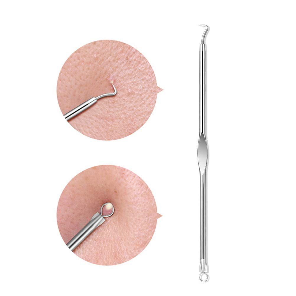 COOL-i ® Mitesserentferner Mitesserentferner Set – 4-tlg. Edelstahl-Komedonenquetscher, mit Aufbewahrungsbox – für hygienische & präzise Hautpflege