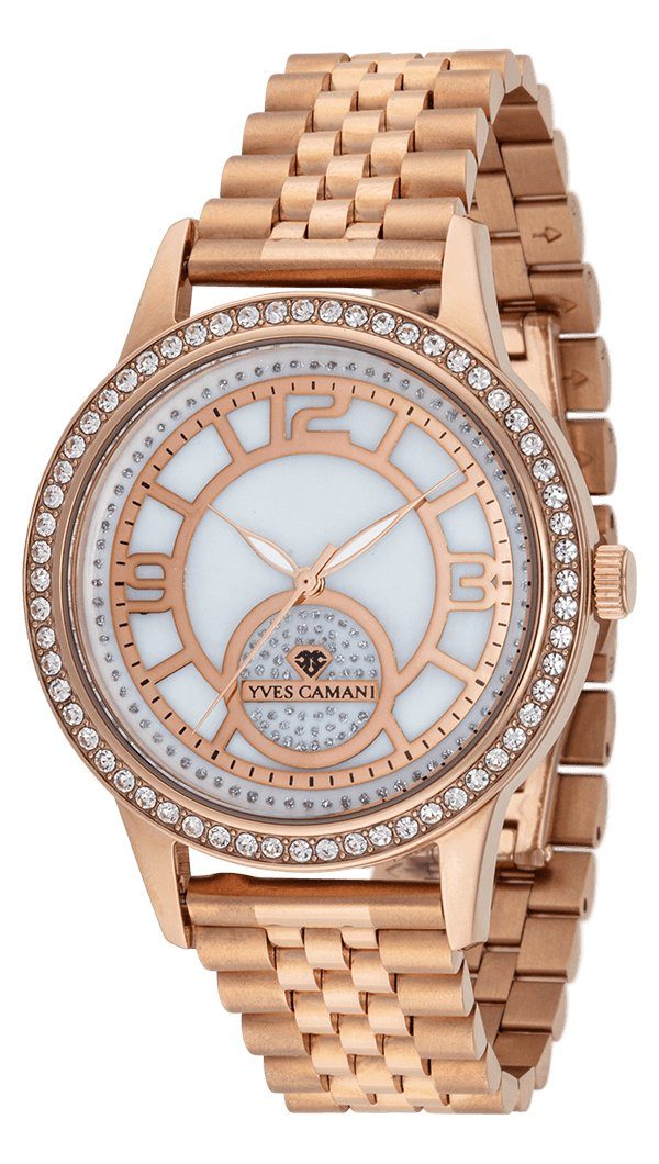 Yves Camani Quarzuhr ROUEN B, Perlmutt-Zifferblatt, kratzfestes Mineralglas, 3 ATM