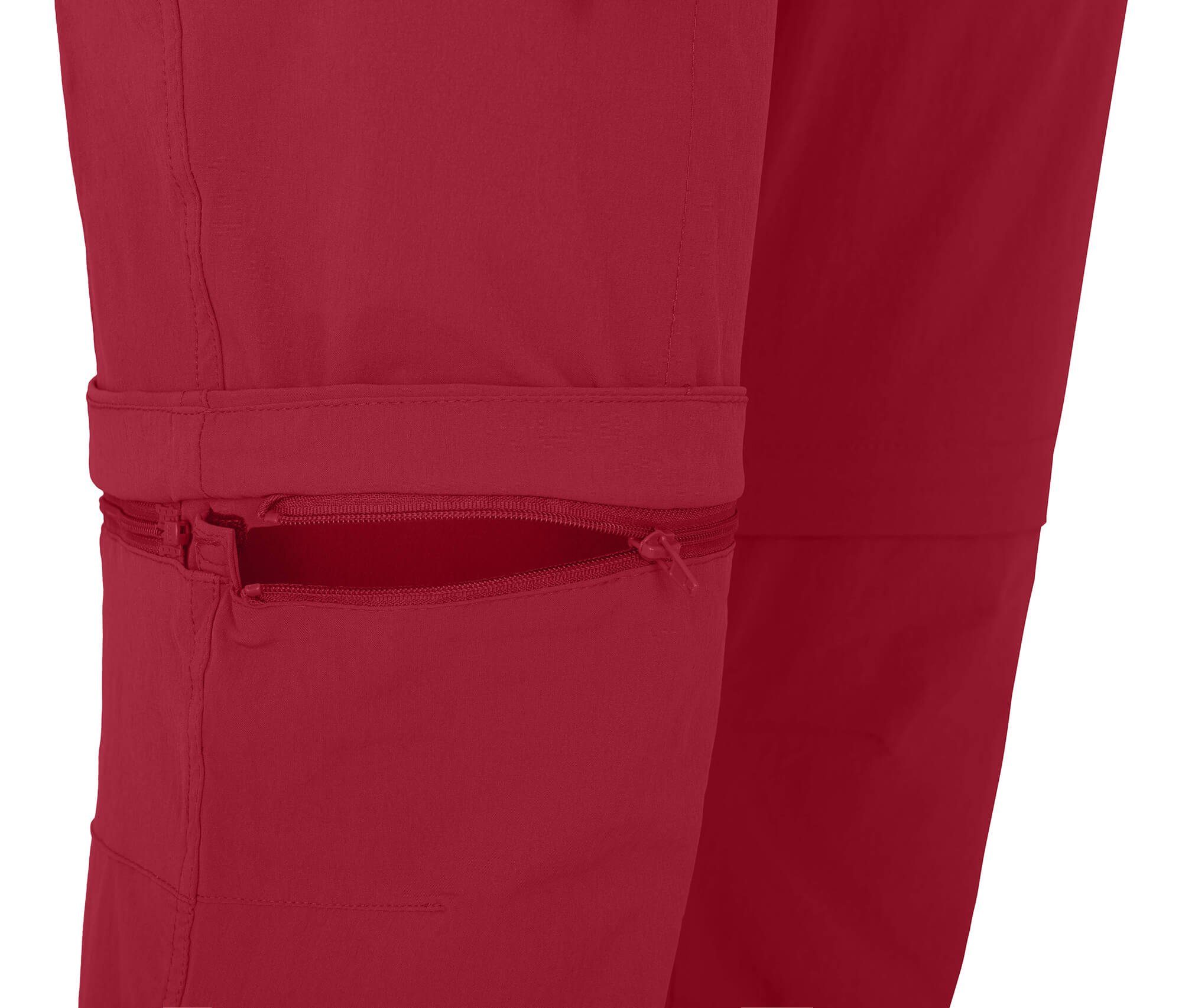 BENNETT pflegeleicht, Zipp-Off (slim) Zip-off-Hose Damen Kurzgrößen, Bergson dunkelrot Wanderhose, vielseitig,