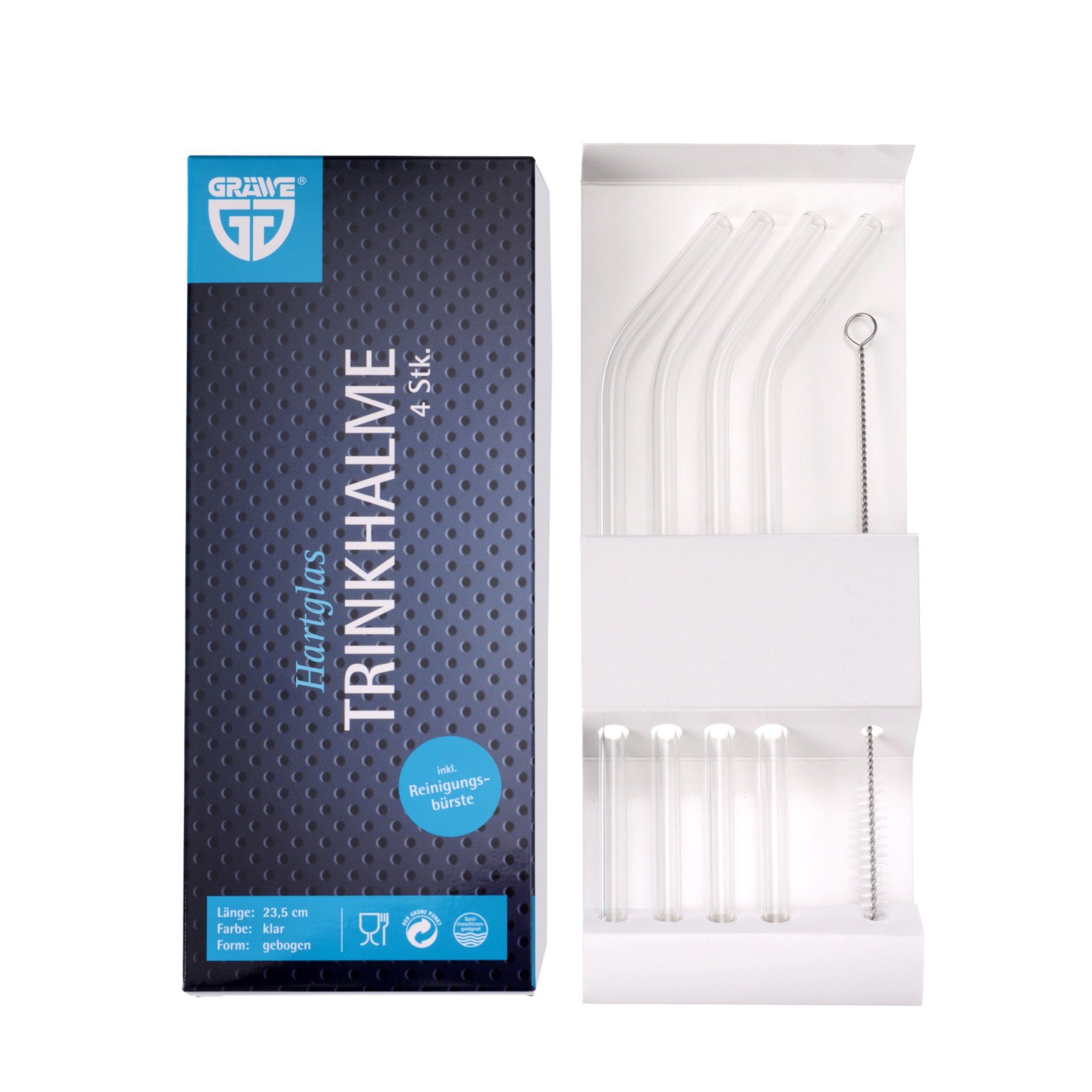 GRÄWE Trinkhalme GRÄWE Trinkhalm-Set 5-tlg., aus Hartglas
