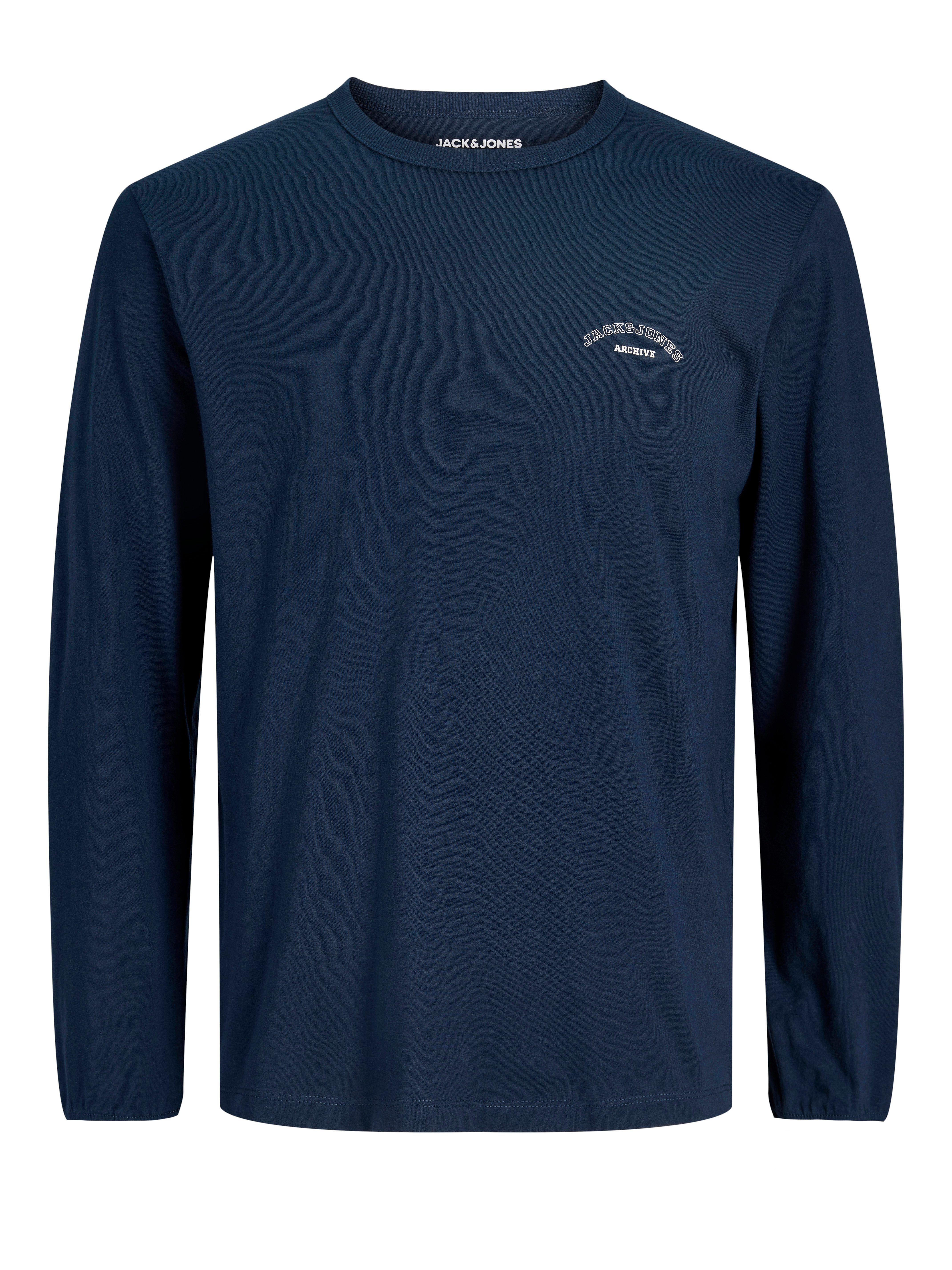 Langarmshirt JJCOLLEGE LOGO TEE LS CREW 2PK MP JNR