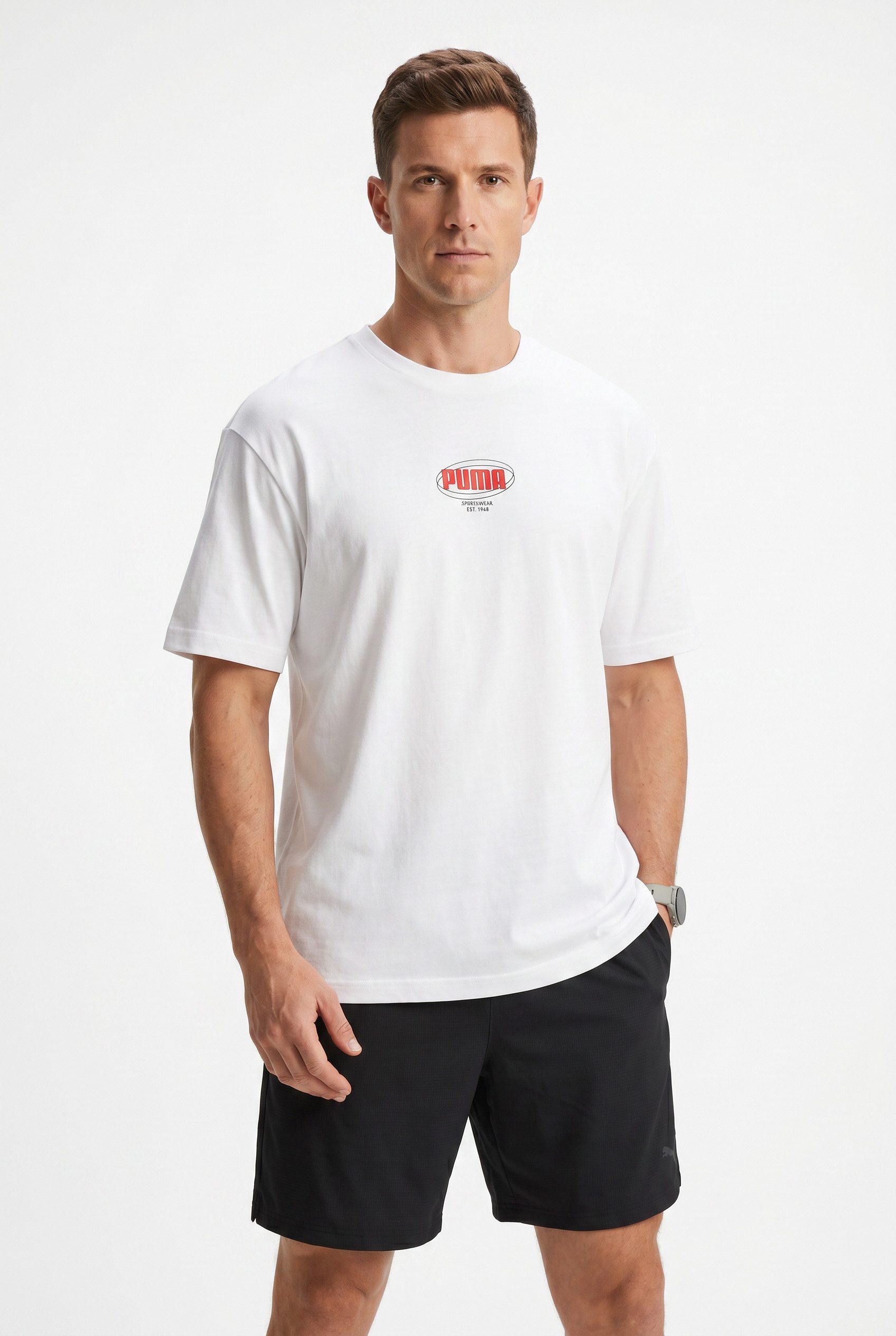 PUMA T-Shirt ESS LOGO LAB RELAXED STORY 1 TEE lockere Passform, Kurzarm, Rundhalsausschnitt, sportlicher Stil