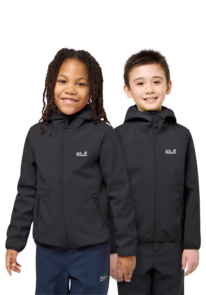 Jack Wolfskin Softshelljacke FOURWINDS JACKET KIDS Kinder-Softshelljacke, wind- und wasserabweisend, atmungsaktiv
