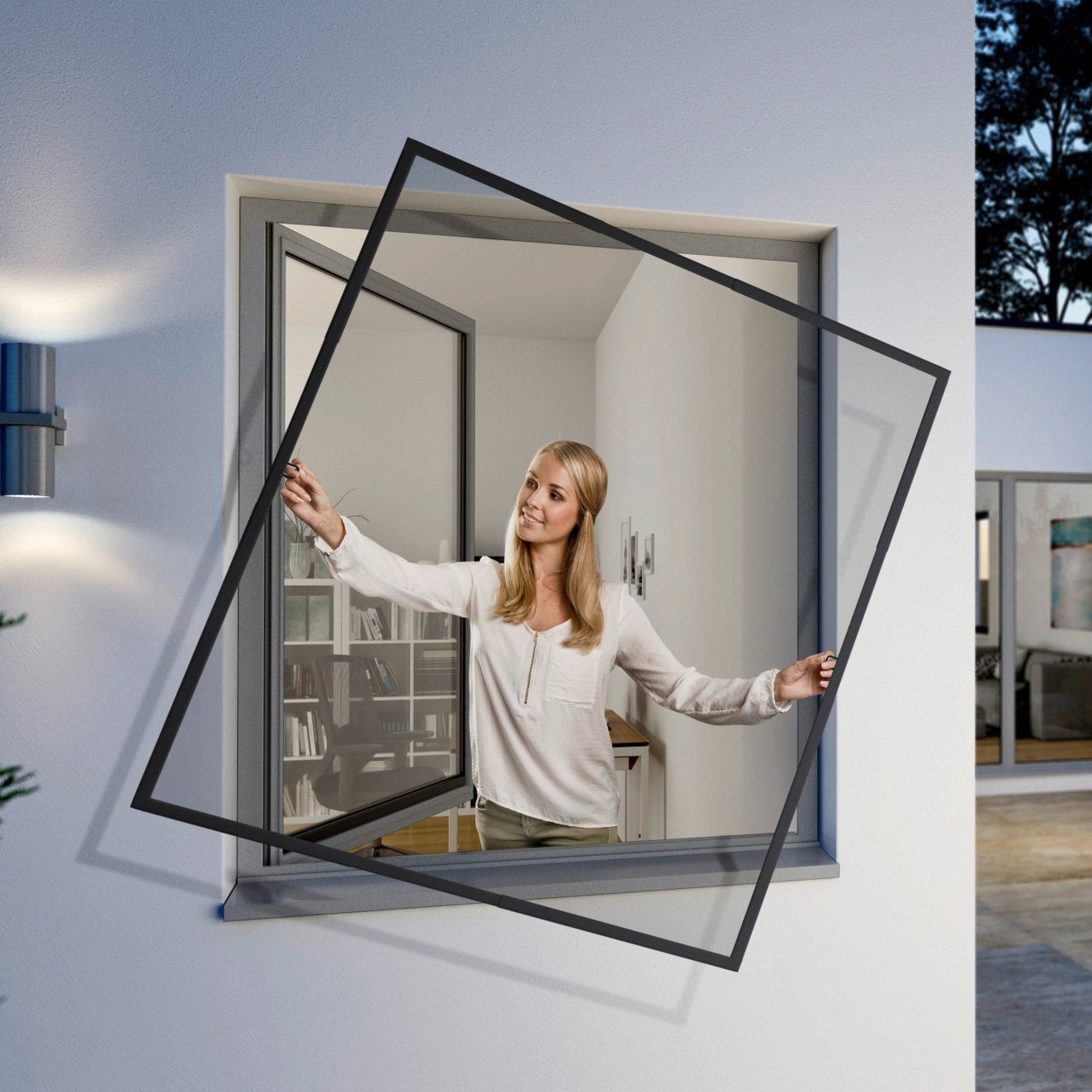 FlexiFit, Insektenschutz-Fensterrahmen Windhager 130x150 cm BxH: