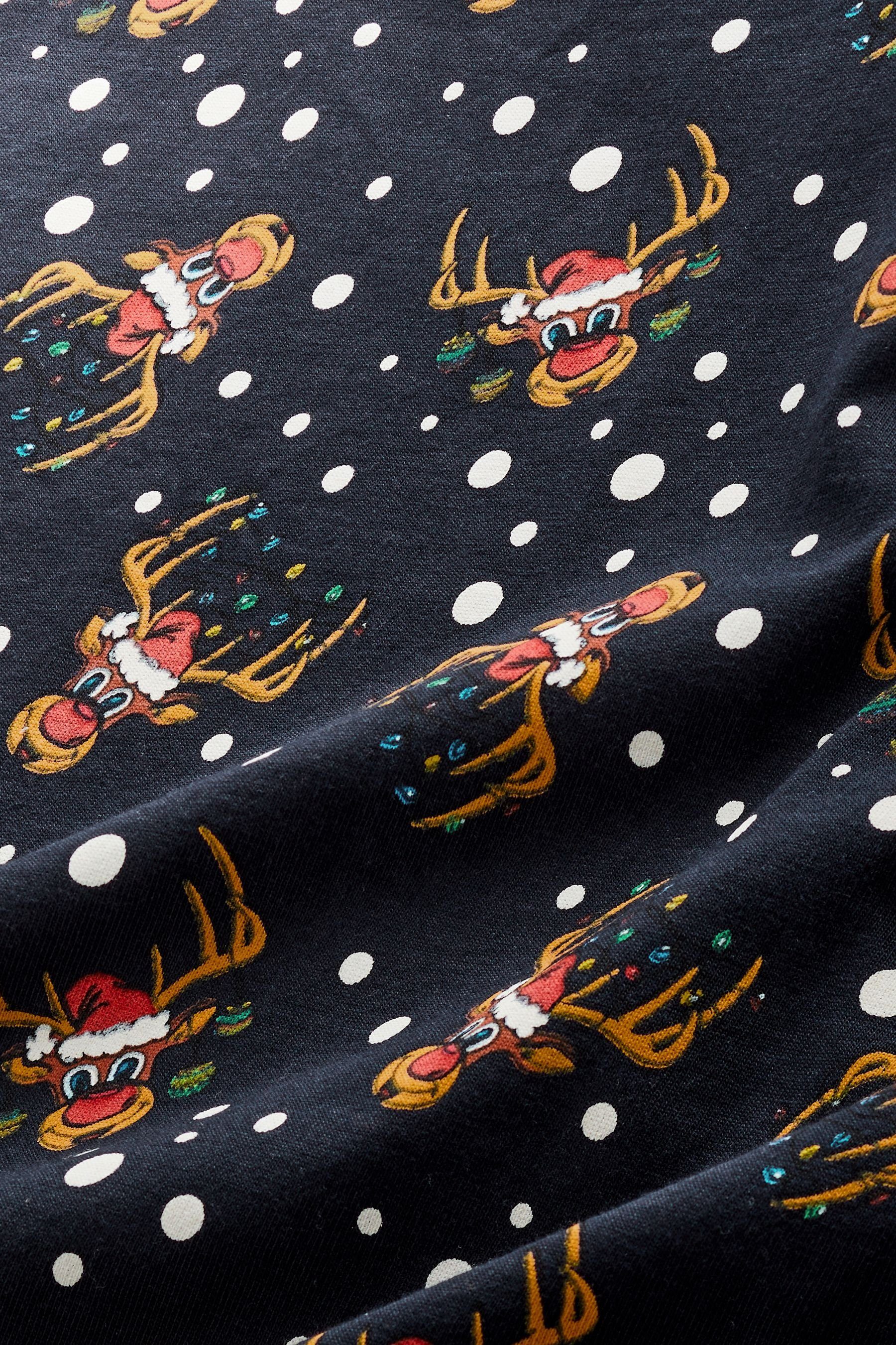 Next Print-Shirt Navy Reindeer Weihnachtsmotiv T-Shirt (1-tlg) mit