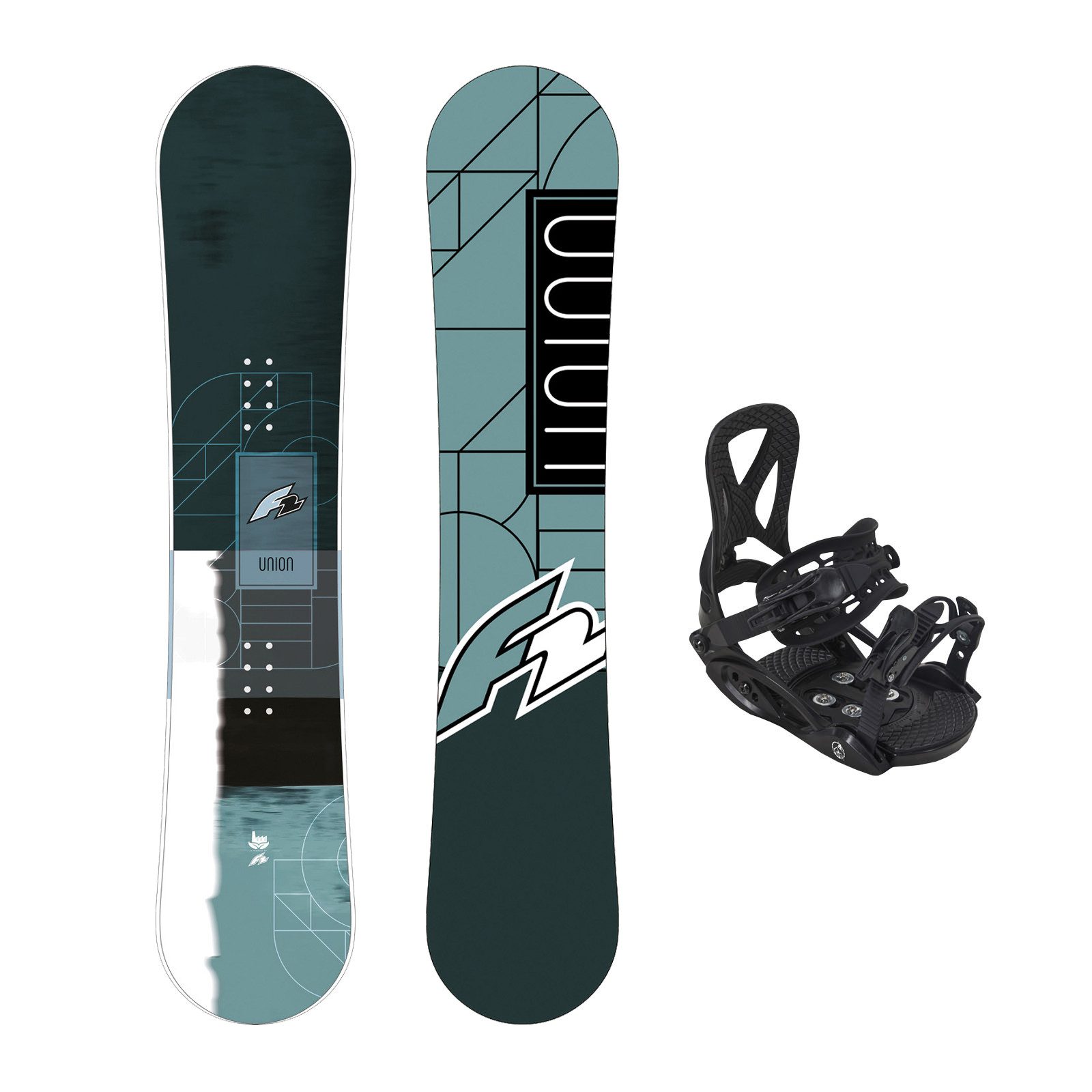F2 Snowboard F2 Set Snowboard Junior Union Aqua 120cm + Pipe Bindung S