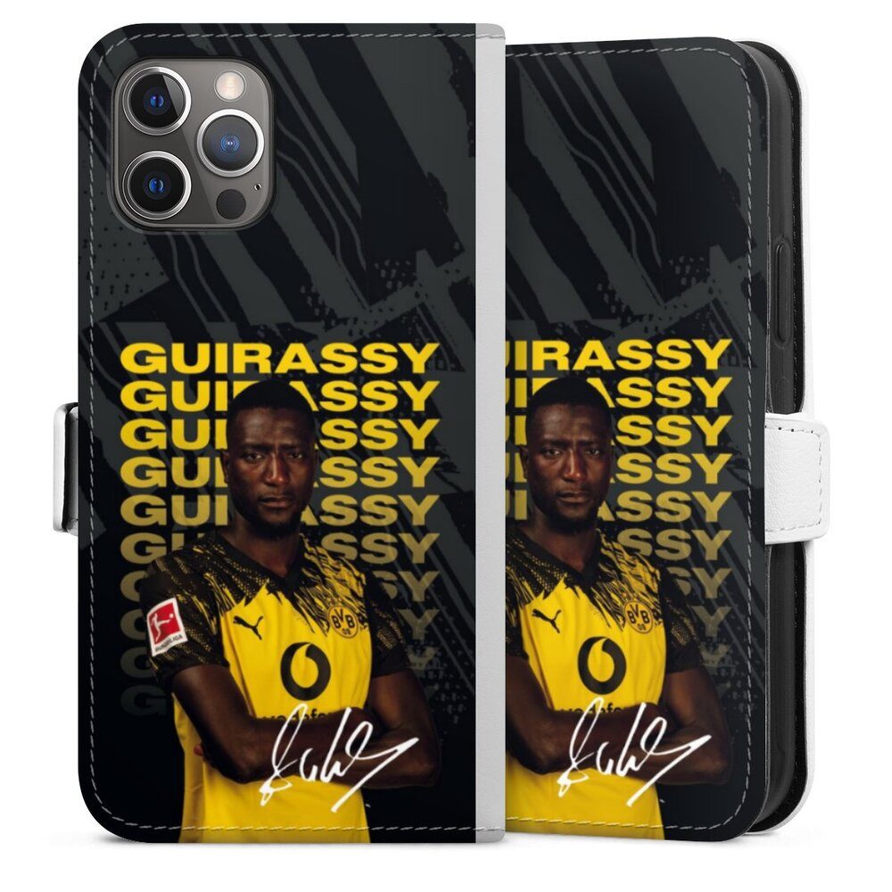 DeinDesign Handyhülle Borussia Dortmund Serhou Guirassy BVB Serhou Guirassy 25/26, Apple iPhone 12 Pro Hülle Handy Flip Case Wallet Cover