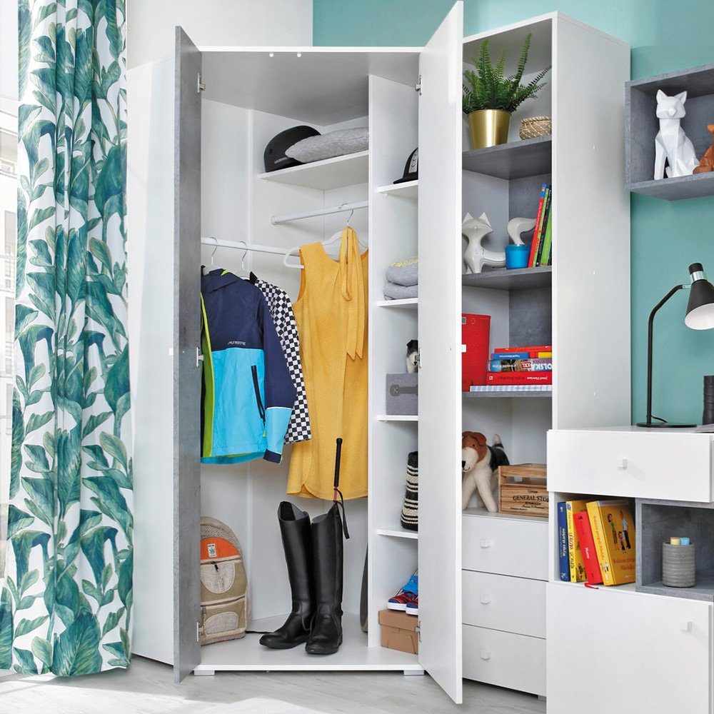 Lomadox Jugendzimmer-Set SEATTLE-133, (Sparset, 2-tlg), Eckkleiderschrank u günstig online kaufen