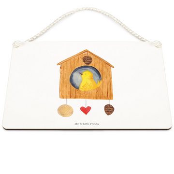 Mr. & Mrs. Panda Hinweisschild DIN A5 Vogelhaus Home - Transparent - Geschenk, Holzschild, lustige S, (1 St), Mit Kordel zum Aufhängen