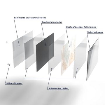 DEQORI Schneidebrett 'Marmorsteinstruktur', Glas, Platte Frühstücksbrett Schneideplatte