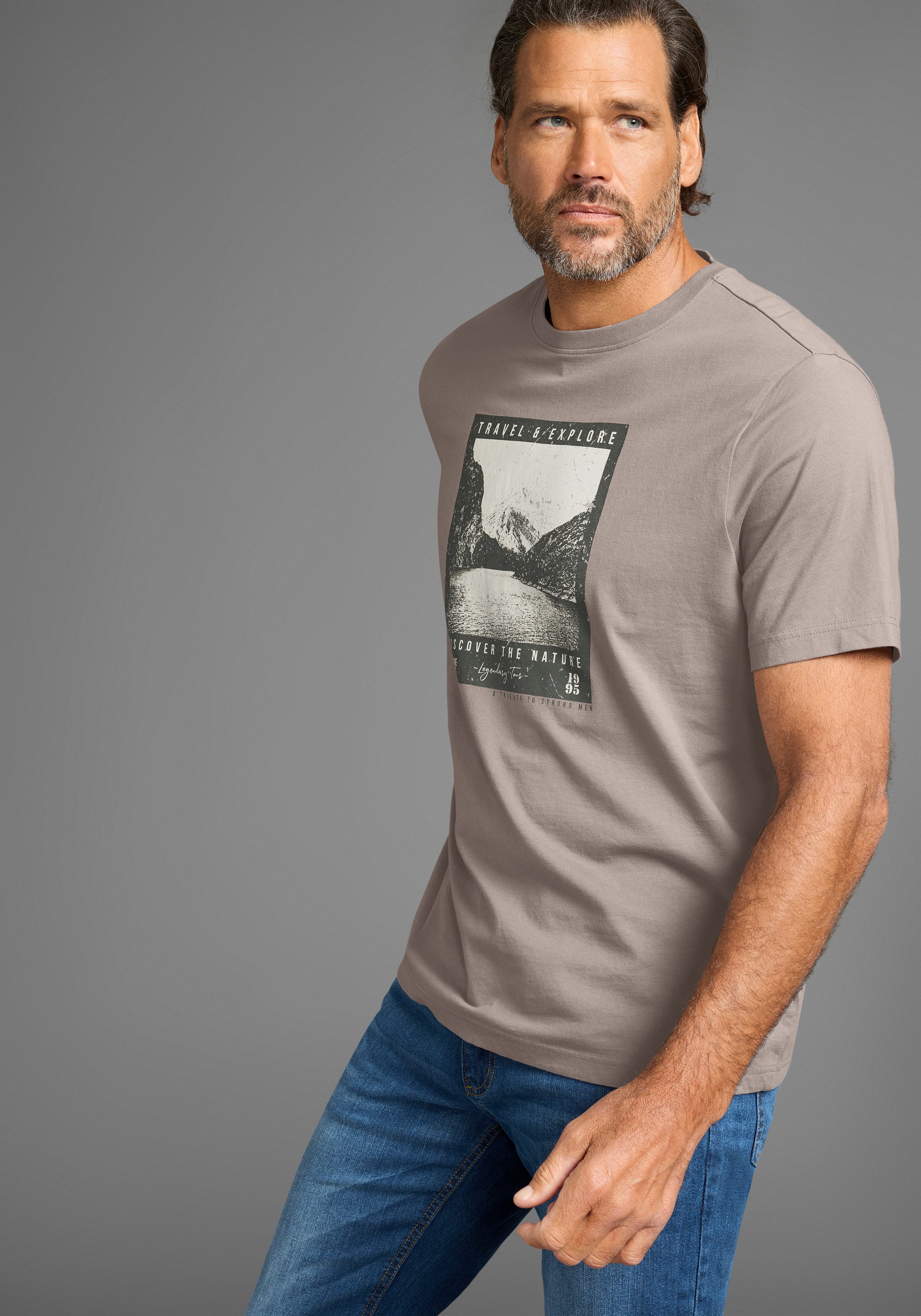 Man's World Print-Shirt mit modisch-landschaftlichen Druck günstig online kaufen