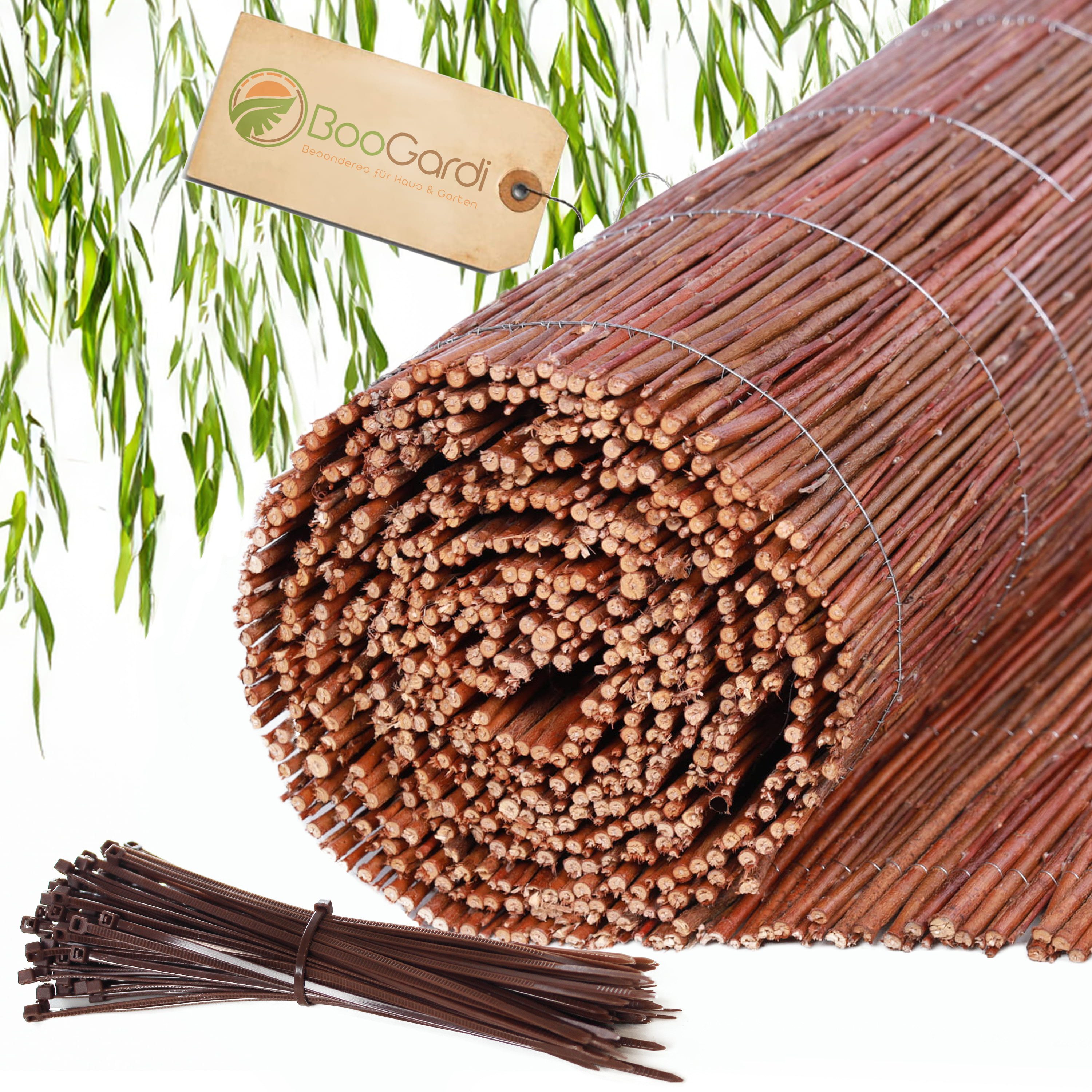 Weidenzaun Weidenmatte mit Kabelbindern