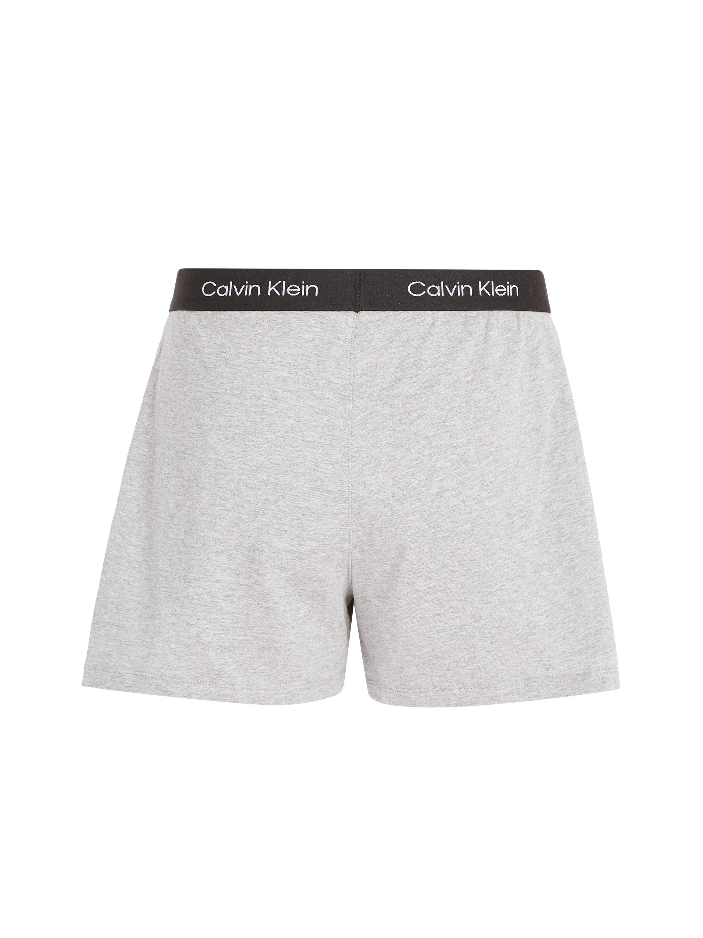 Calvin Klein klassischem mit Schlafshorts GREY-HEATHER SLEEP SHORT Logobund Underwear