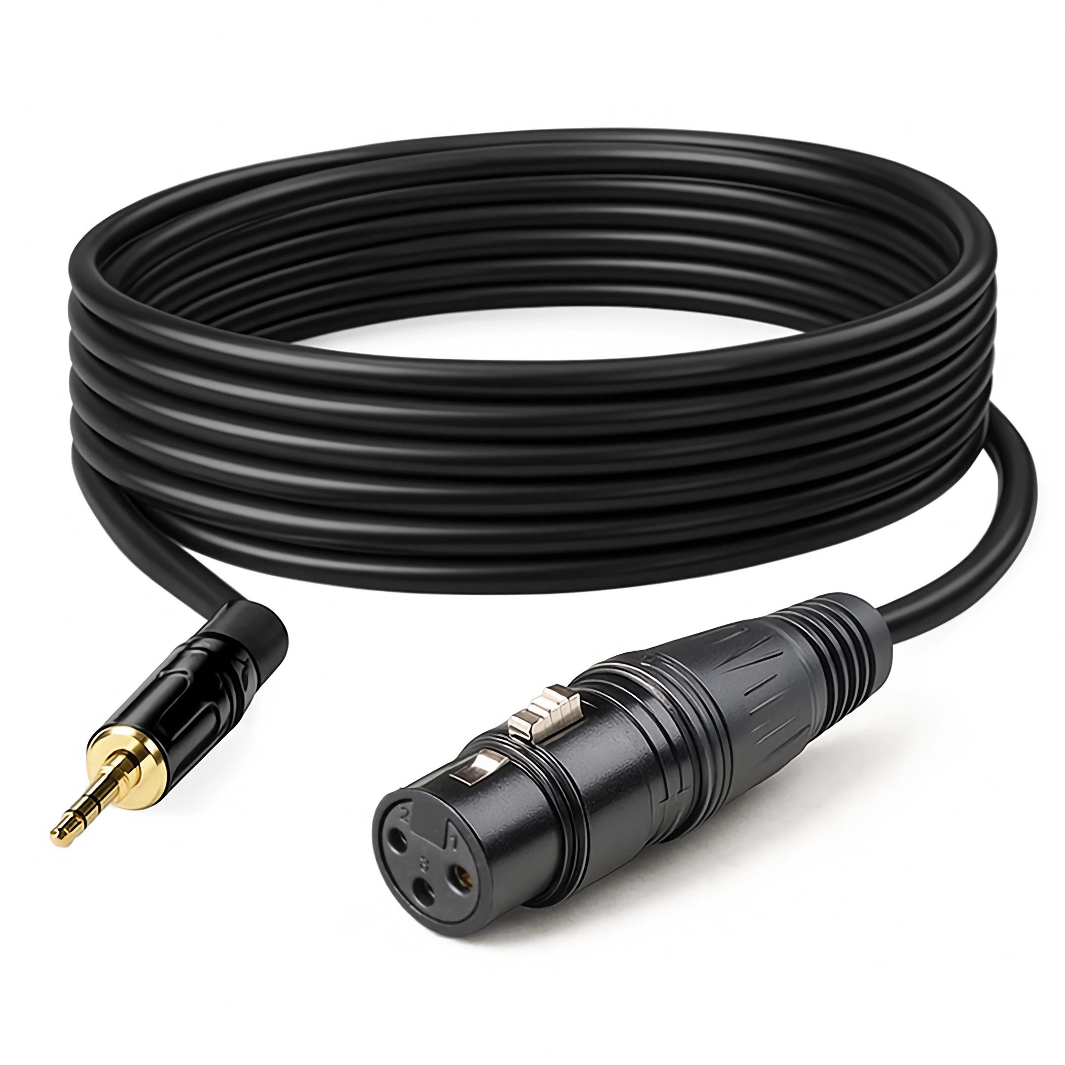Bolwins O61C XLR auf 3,5mm Klinke Audio Mikrofonkabel 5m AUX IN/OUT Adapter Audio-Kabel, 3,5 mm Stereo TRS Klinkenstecker, XLR Buchse (3-polig, Female) (500 cm), XLR auf 3,5 mm Klinke Audiokabel Studioqualität Audioübertragung
