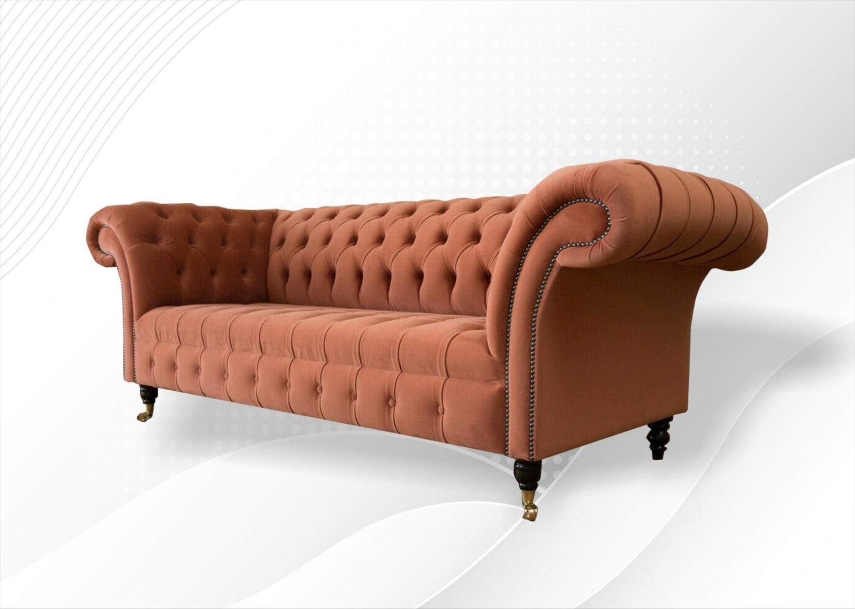 3 225 Sofa cm JVmoebel Couch Sofa Chesterfield-Sofa, Sitzer Design Chesterfield