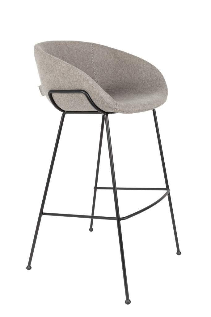 Barhocker Barhocker FESTON Filzoptik Grau von ZUIVER