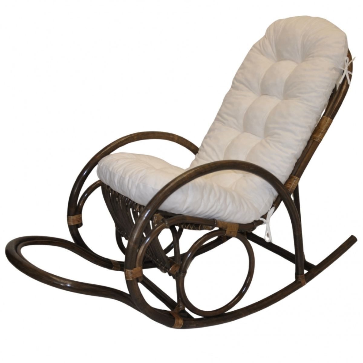 Rattani Schaukelstuhl Rattan Schaukelstuhl Jenaira, Relexsessel Fb. dunkelbraun, Inkl. hochwertigen Polster, viele Farben zur Wahl