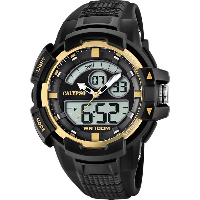 CALYPSO WATCHES Digitaluhr Calypso Herren Uhr K5767/4 Kunststoffband (Armbanduhr) Herren Armbanduhr rund Kunststoff PUarmband schwarz Sport