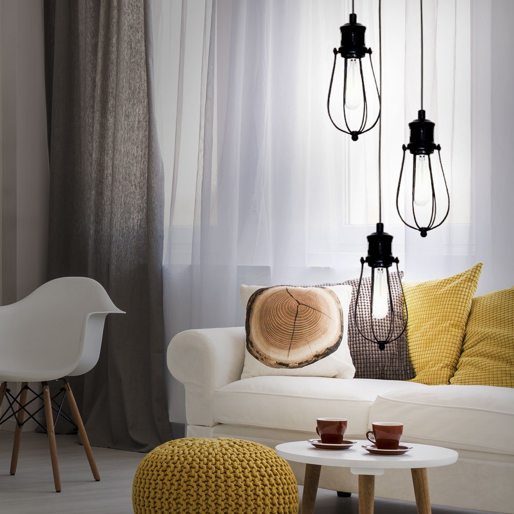 SPOT Light LED Stil Ess Zimmer Hänge Leuchte Pendelleuchte, Warmweiß, inklusive, Leuchtmittel Metall Landhaus Käfig Pendel