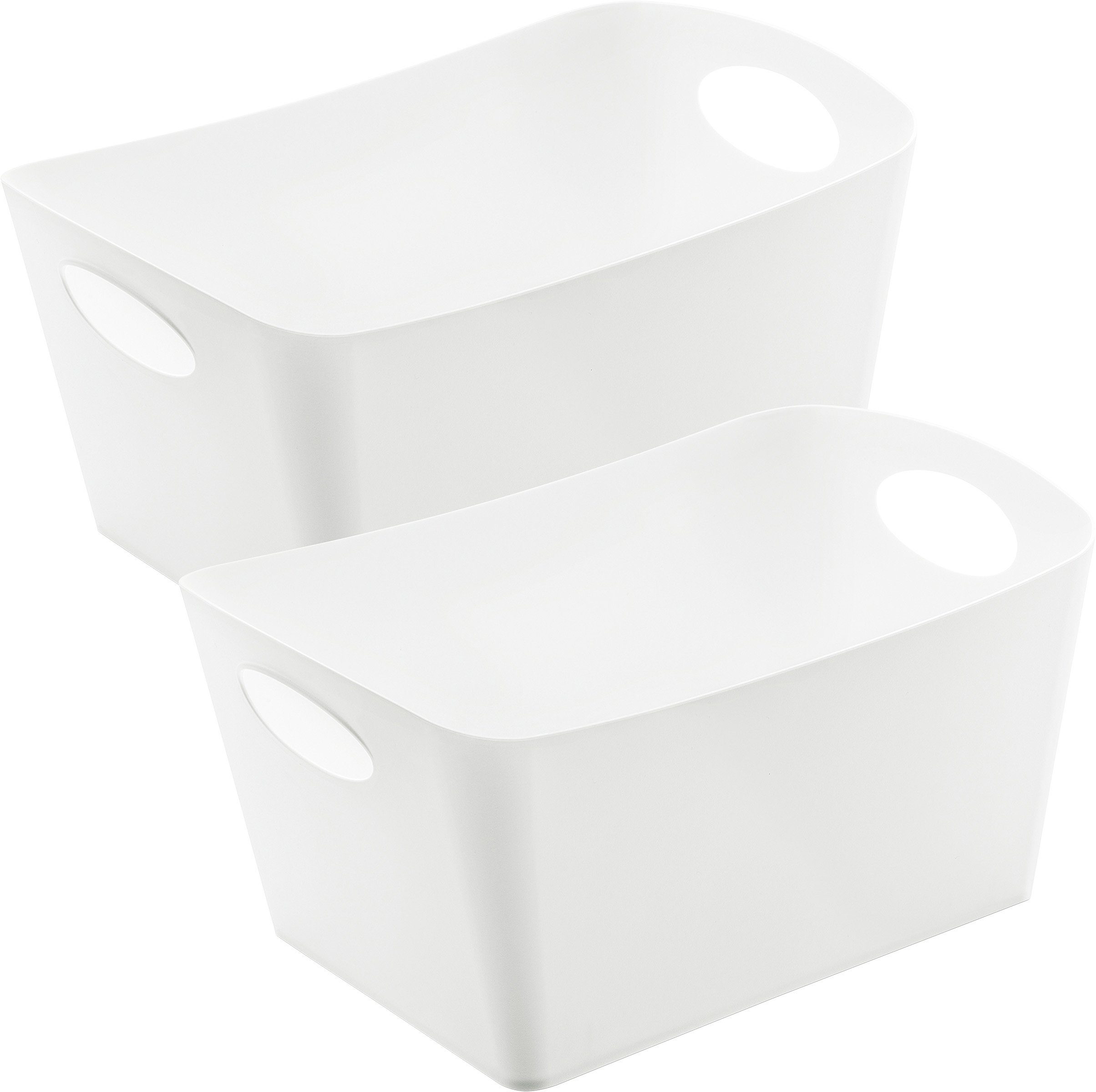 KOZIOL Organizer BOXXX M (Set, 2 St), Aufbewahrungsbox, Made in Germany, 100% recyceltes Material, 3,5 Liter recycled white