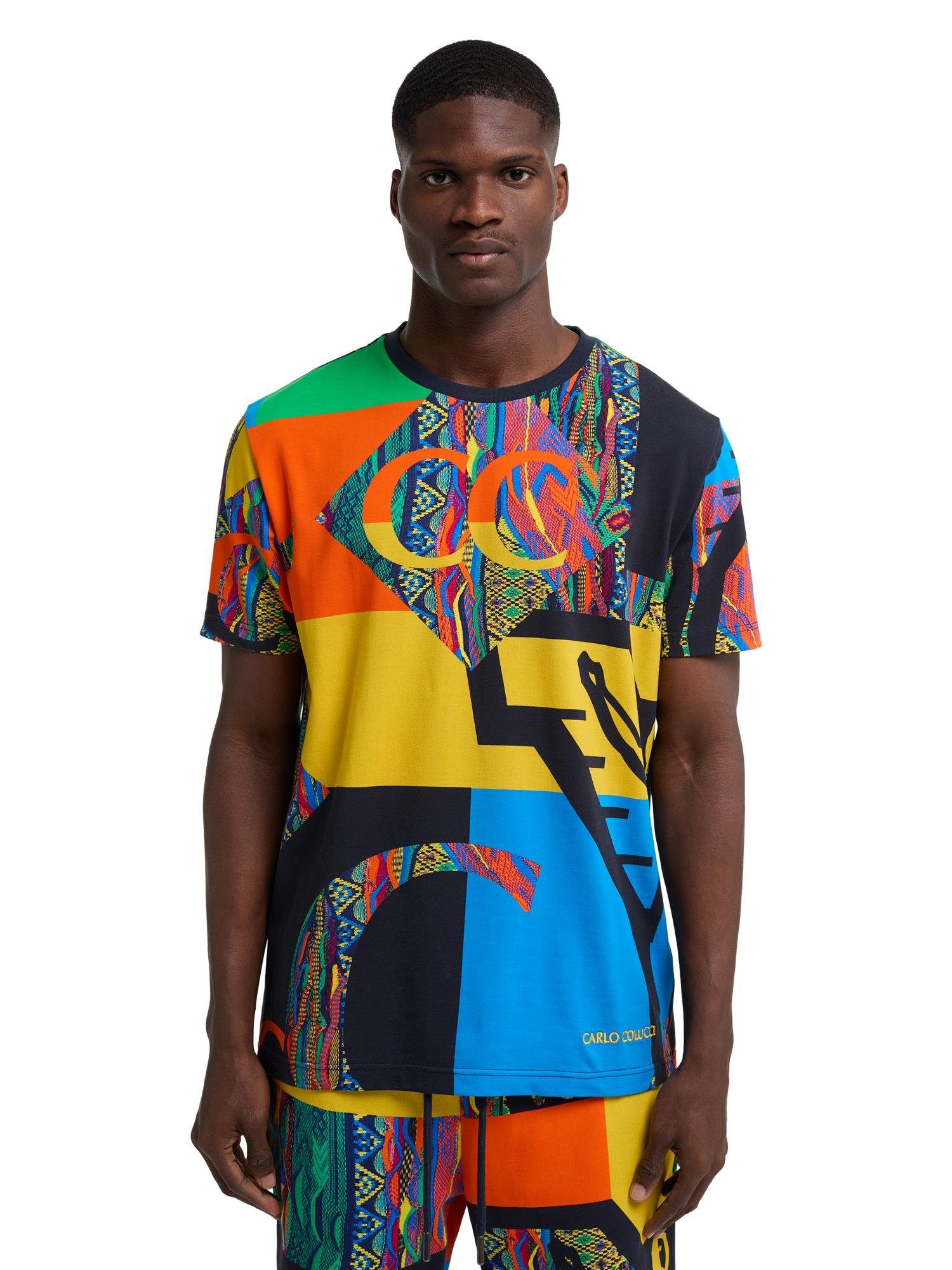 CARLO COLUCCI T-Shirt Navy / Mehrfarbig Dander