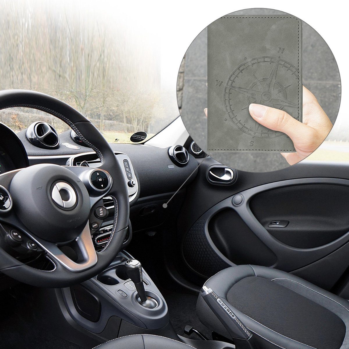 kwmobile Etui Fahrzeugschein Hülle mit Kartenfächern, Kunstleder Etui Tasch günstig online kaufen