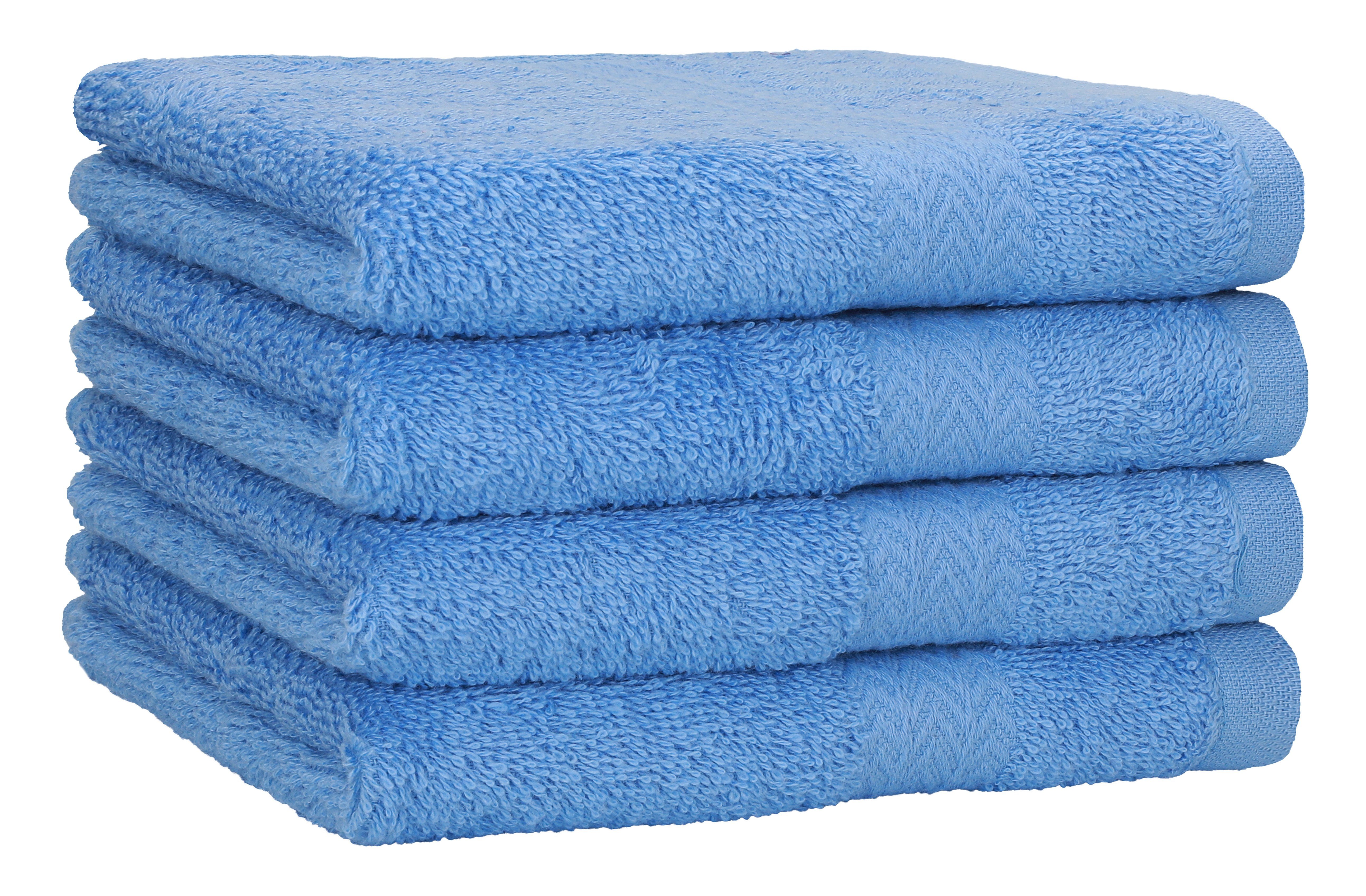 Betz Duschtücher 4 Stück hellblau Strandtücher Baumwolle Duschtücher (4-St) Badetuch cm 100% Handtuch Größe Duschhandtuch PREMIUM 70x140 Set Baumwolle, Strandtuch 100