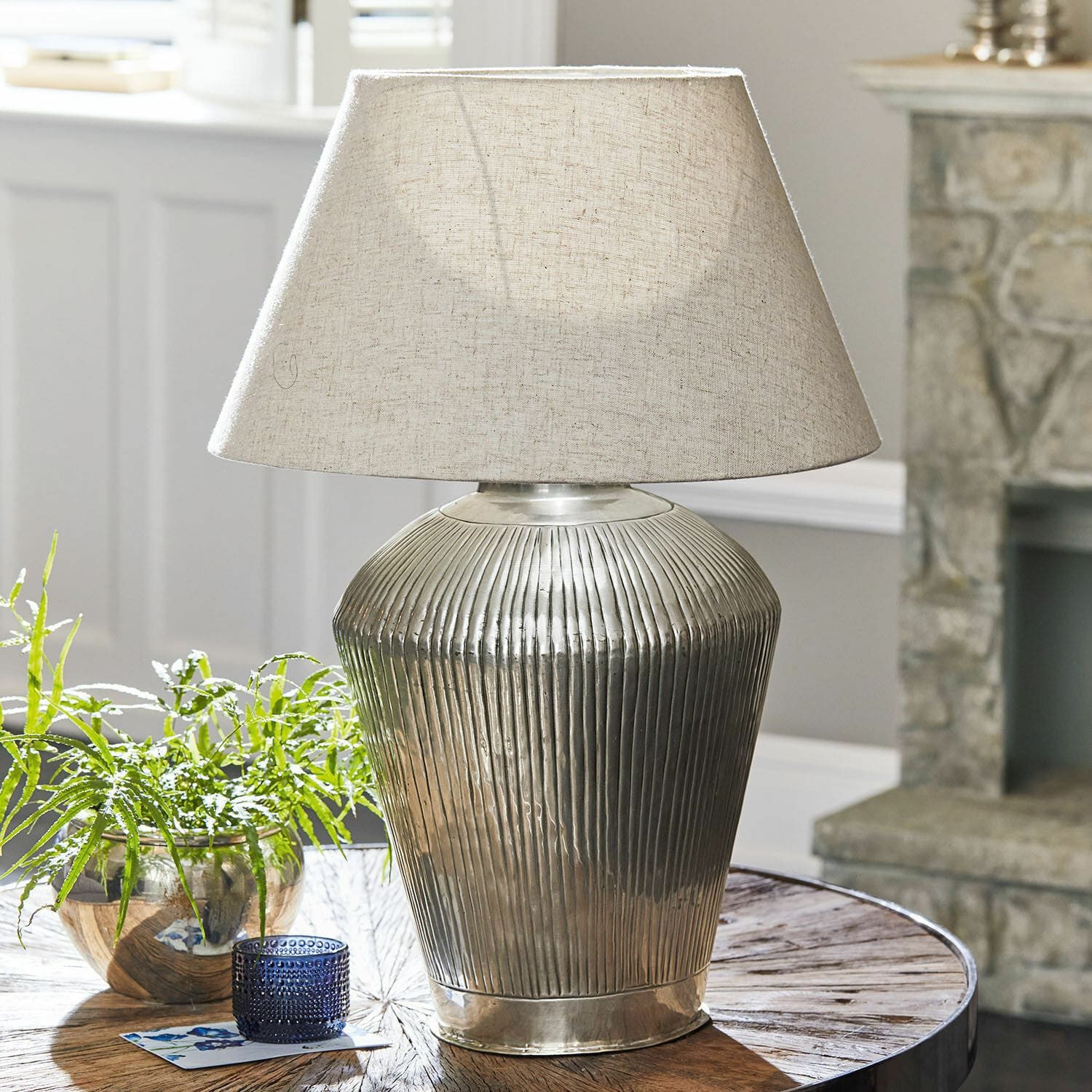 Mirabeau Tischleuchte Tischlampe Caulières creme/antiksilber