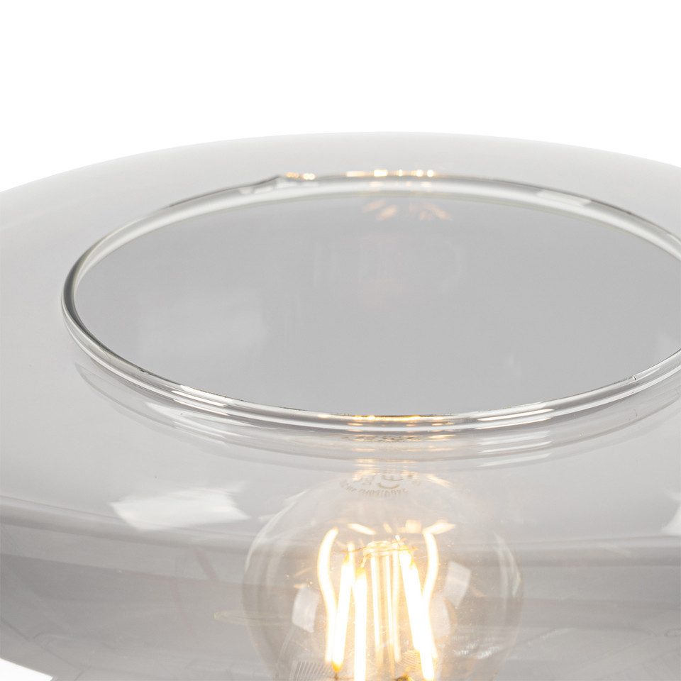 Qazqa Stehlampe Bizle, ohne Leuchtmittel, E27, Grau, Art Deco, Glas, 1-flam günstig online kaufen