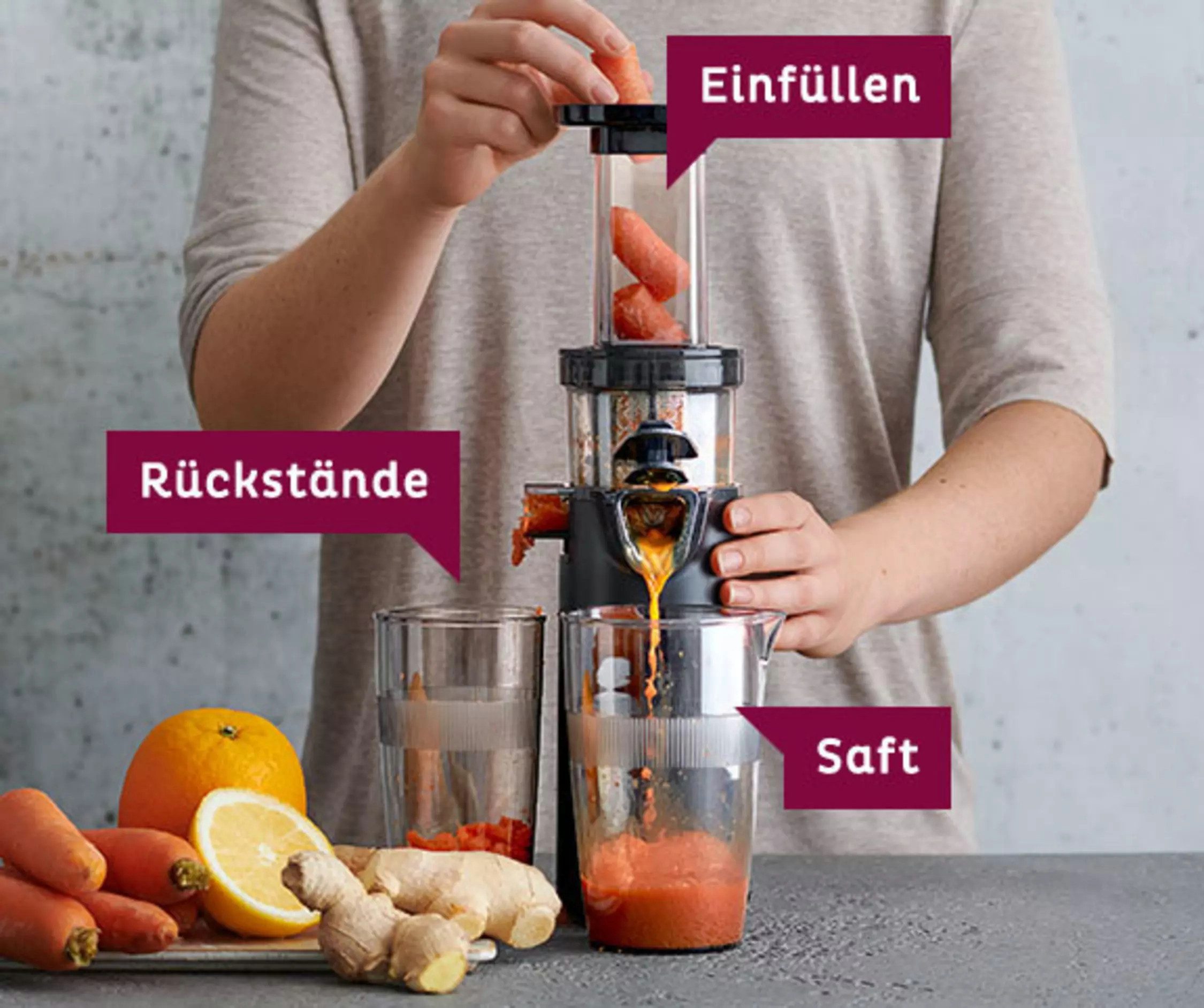 Betty Bossi Slow Juicer Slow Juicer Compact Saftpresse inkl Zubehör Kaltentsafter