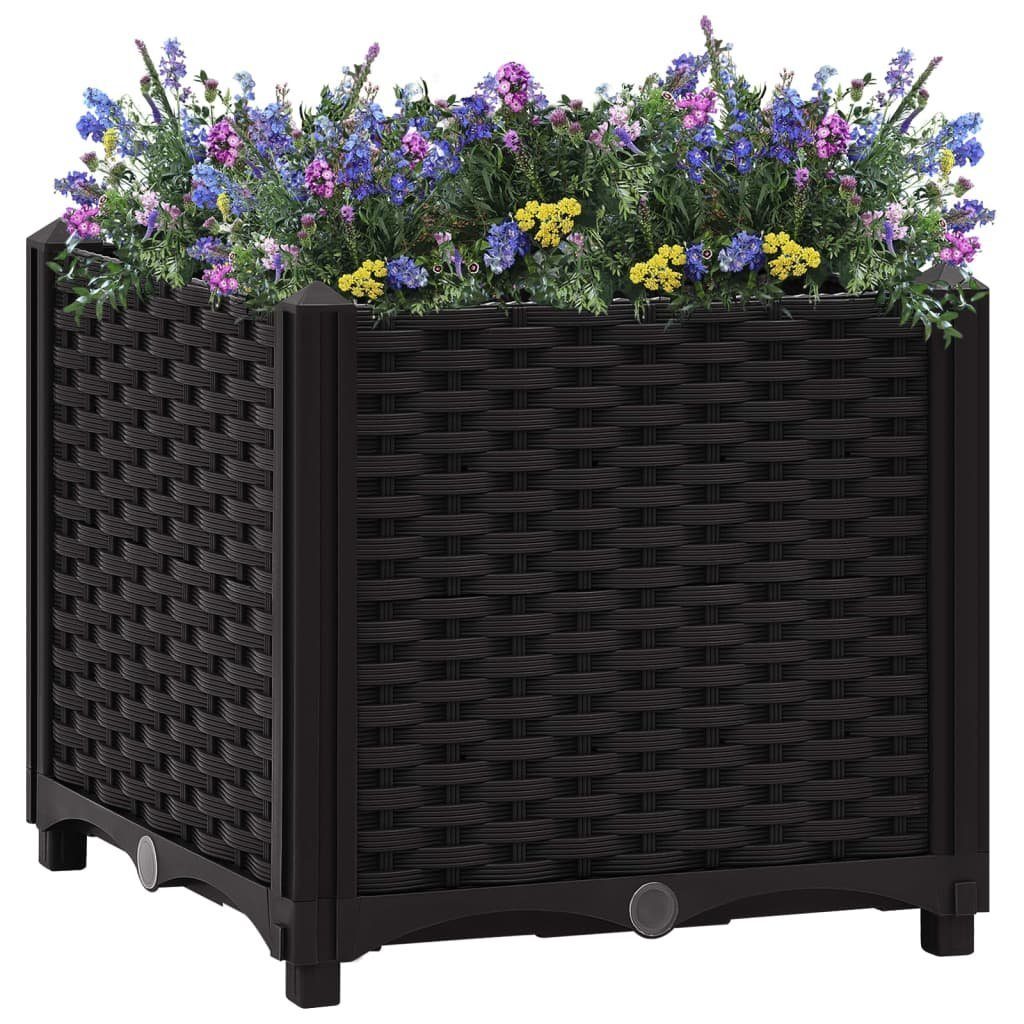 furnicato Hochbeet Robuster Pflanzkübel aus Polypropylen 40x40x38 cm Schwarz, Strapazierfähiges Pflanzbeet für Kräuter und Gemüse im Garten