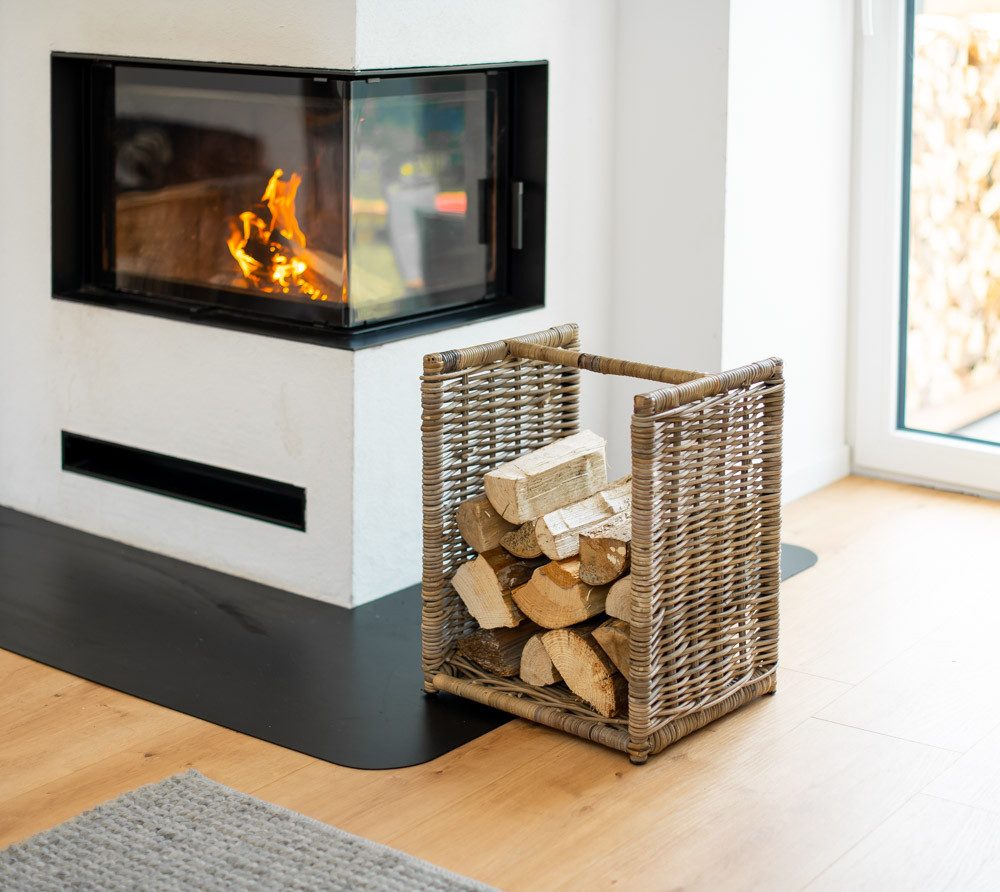 WESTMANN Kaminholzregal Kaminholzkorb Costa, BxTxH:36x40x50 cm, (1-St), Korbgeflecht Kubu Rattan, Praktisch & Dekorativ, LxBxH 40x36x50 cm
