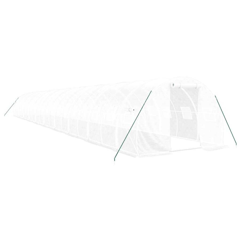 furnicato Gewächshaus mit Stahlrahmen Weiß 60 m² 20x3x2 m weiß | Rabatt: 23%